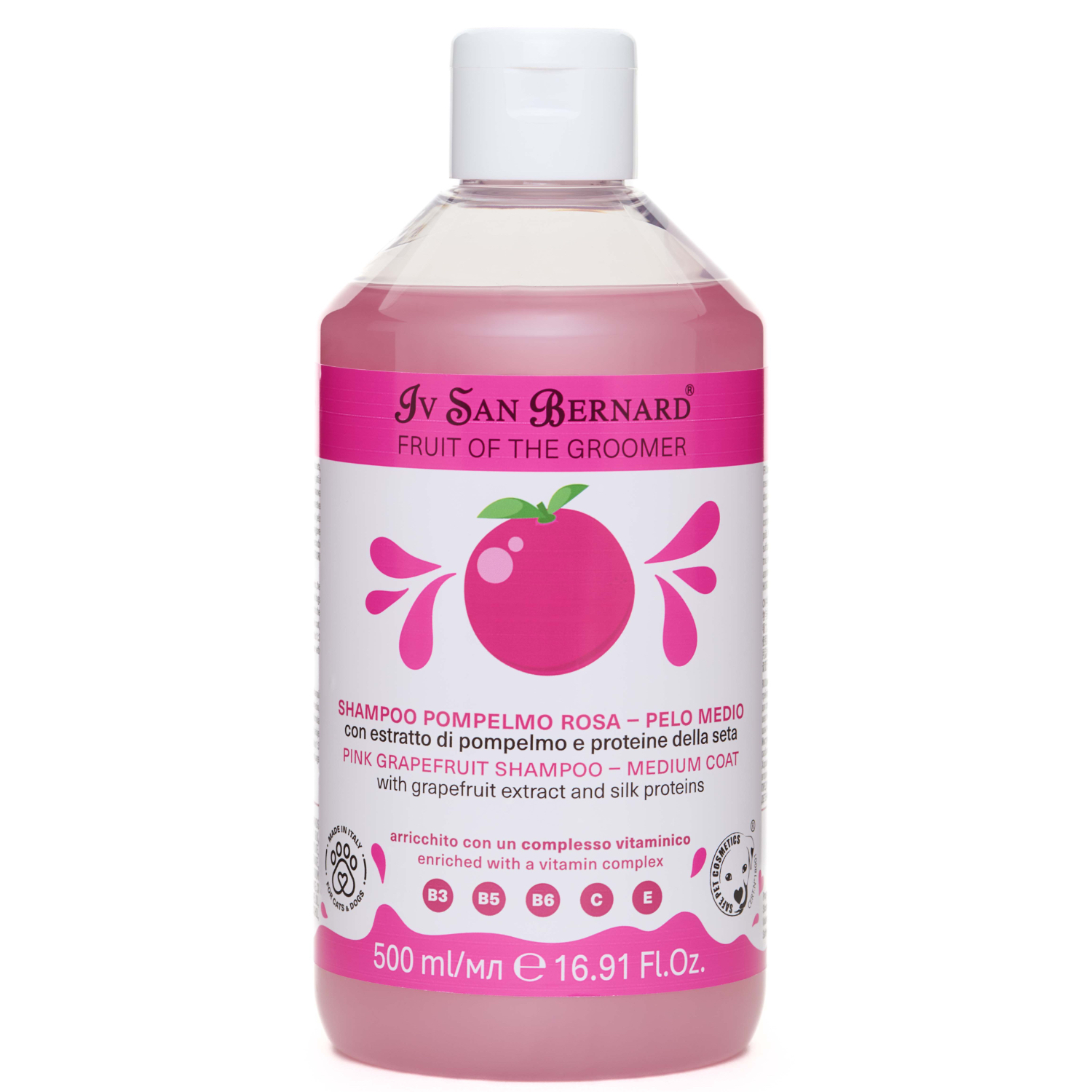 ISB Fruit of the Groomer Pink Grapefruit шампунь для шерсти средней длины с протеинами шелка 500 мл