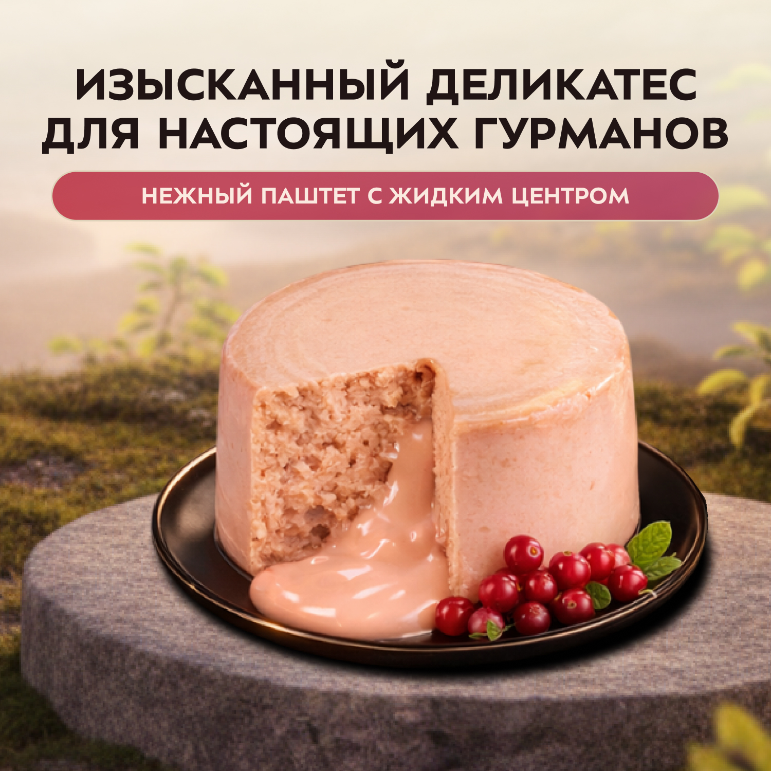 Влажный корм Мнямс Деликатес "Фондан" из мяса курицы с клюквой для стерилизованных кошек 80 г