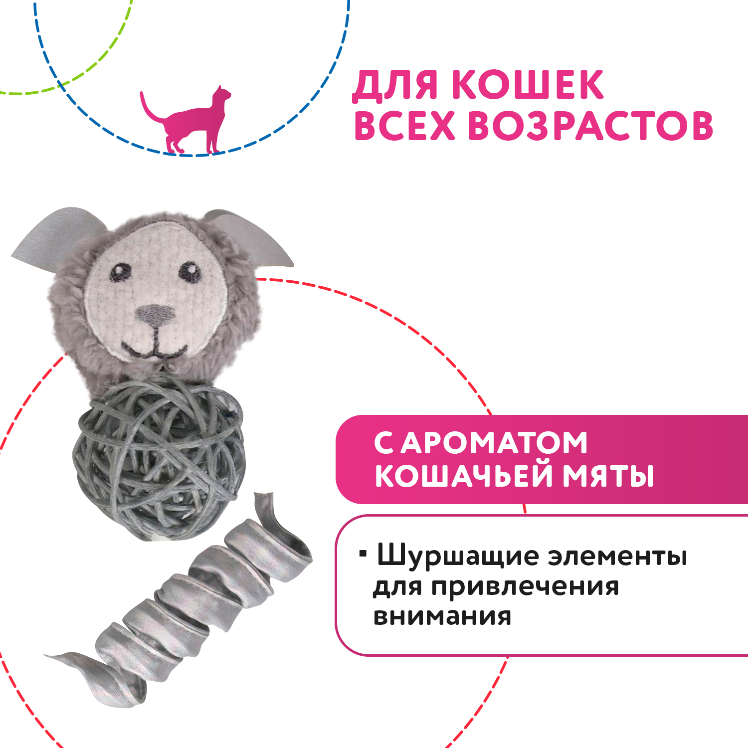 Игрушка Petpark для кошек Космический пёс и пружинка с кошачьей мятой (2 шт в комплекте) СКИДКА 50% Игрушка Petpark для кошек Космический пёс и пружинка с кошачьей мятой (2 шт в комплекте) СКИДКА 50%
