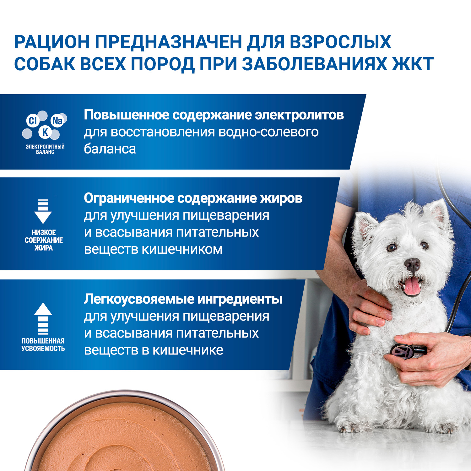 Диетический корм Monge VetSolution Dog Gastrointestinal Гастроинтестинал для собак при заболеваниях ЖКТ 400 г