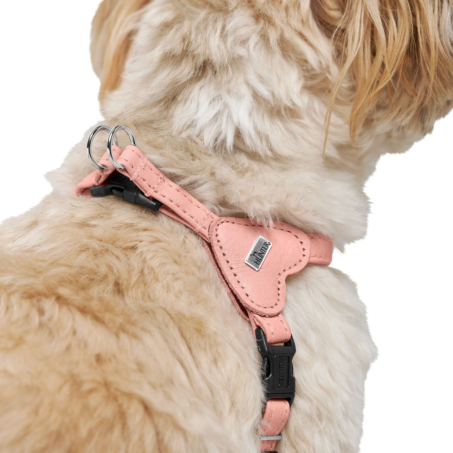 Hunter шлейка для собак Soho Mini XS (30-39 см), натуральная кожа, розовая