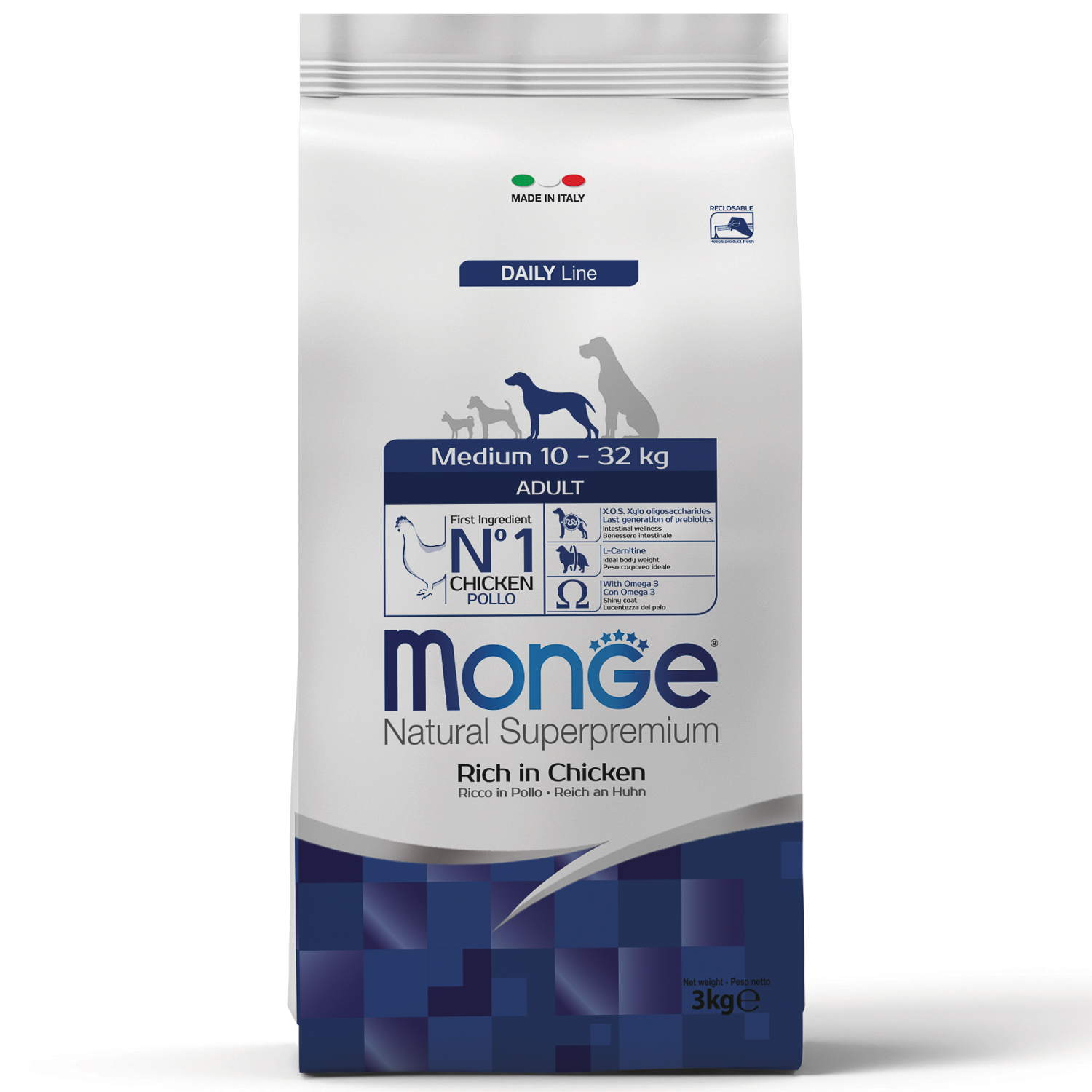 Monge Dog Medium корм для взрослых собак средних пород 3 кг