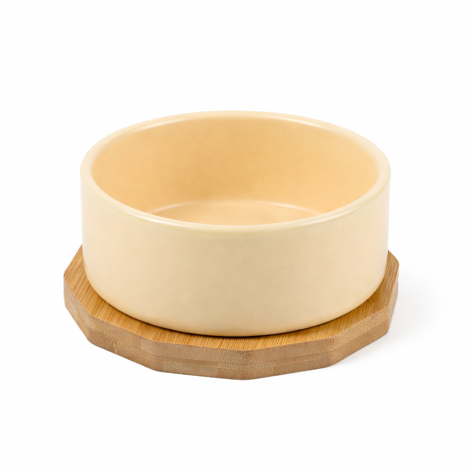 Миска Mr.Kranch Bamboo керамическая сливочная на бамбуковой подставке 470 мл Миска Mr.Kranch Bamboo керамическая сливочная на бамбуковой подставке 470 мл