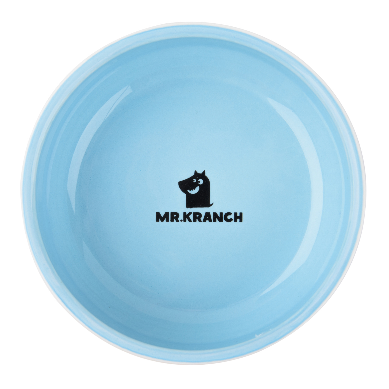 Миска Mr.Kranch для собак и кошек из фарфора "Тропики", 350мл, голубая