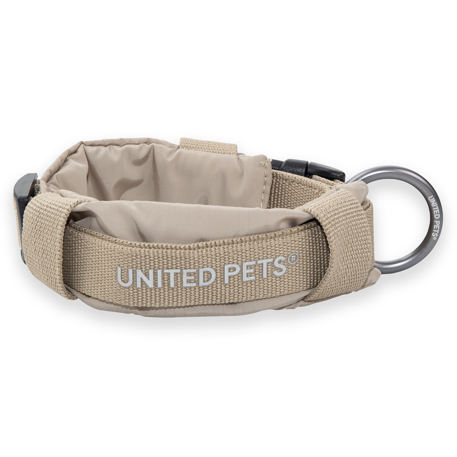 Ошейник United Pets с мягкой подкладкой для собак Citylife M 20 x 35-50 см бежевый