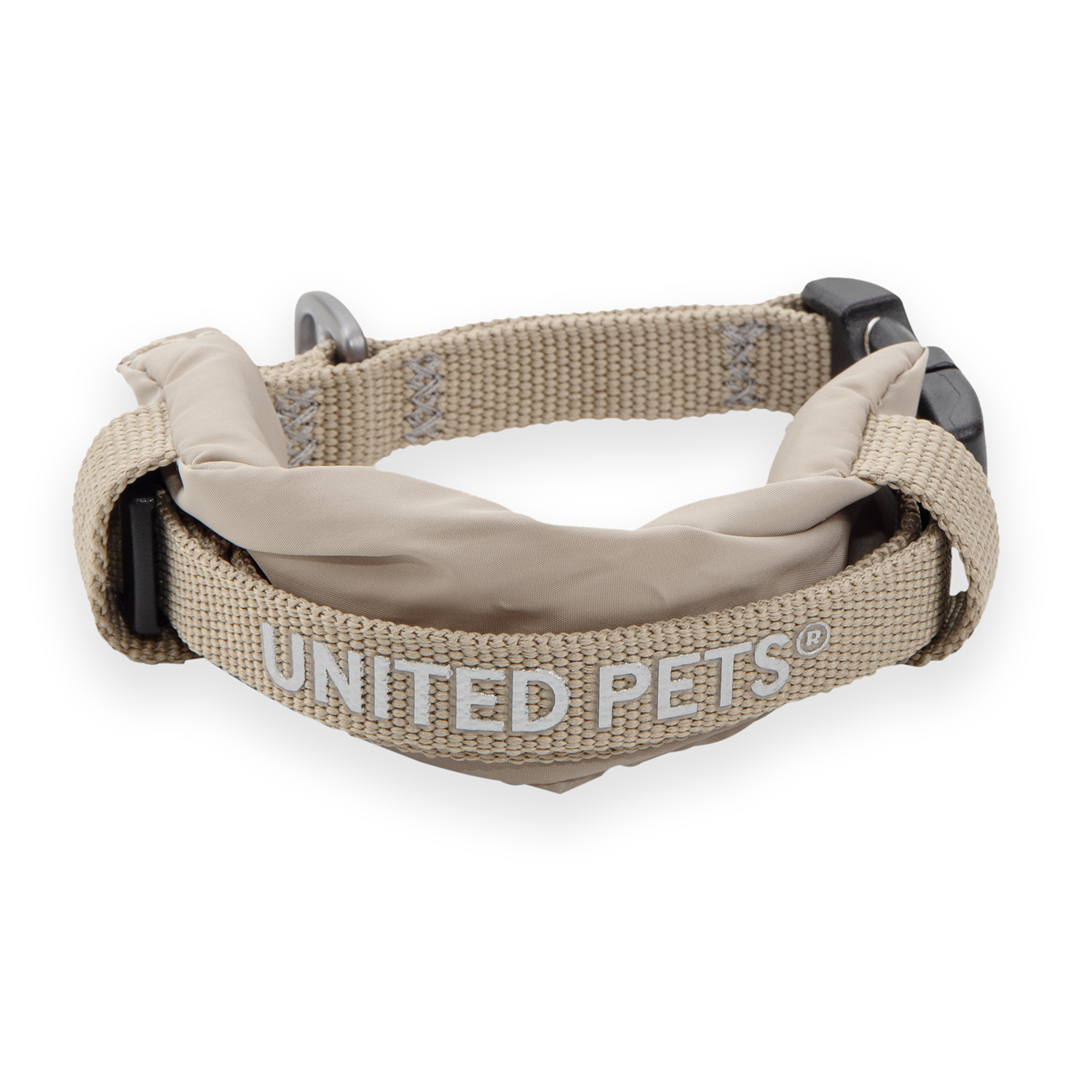 Ошейник United Pets с мягкой подкладкой для собак Citylife M 20 x 35-50 см бежевый