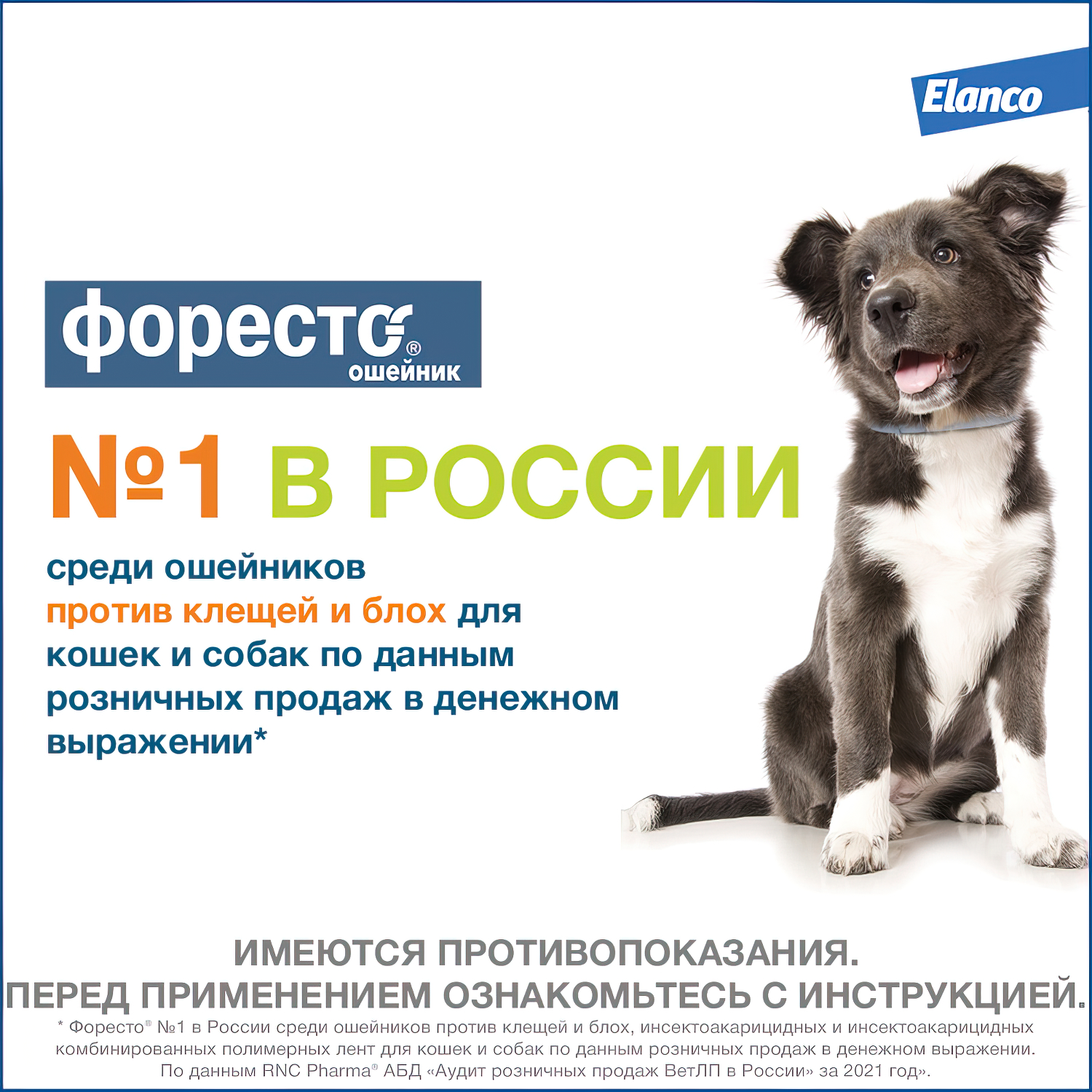 Bayer Форесто ошейник от клещей и блох для собак более 8 кг, 70 см
