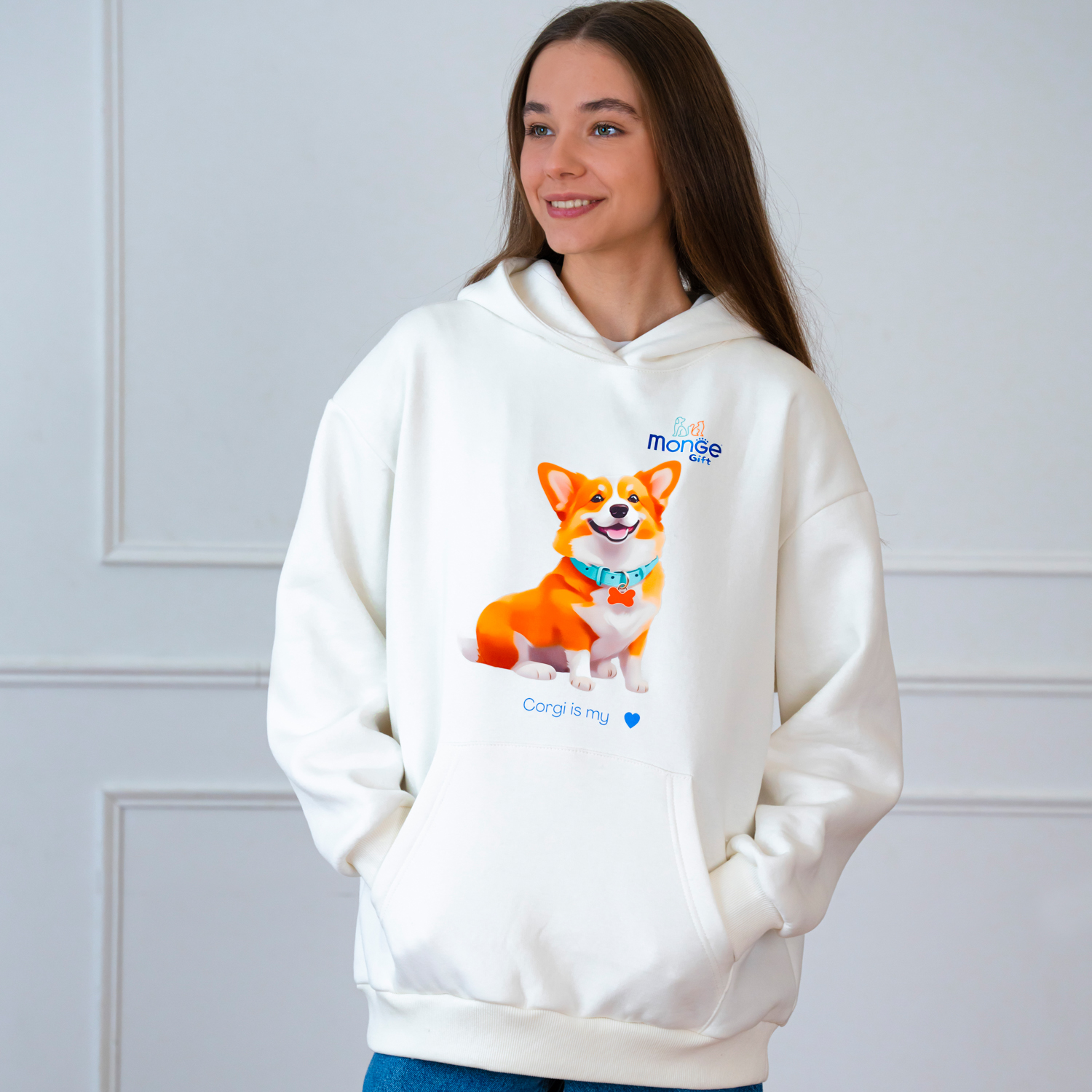 Худи AVALON корги / молочный  Monge Gift XS