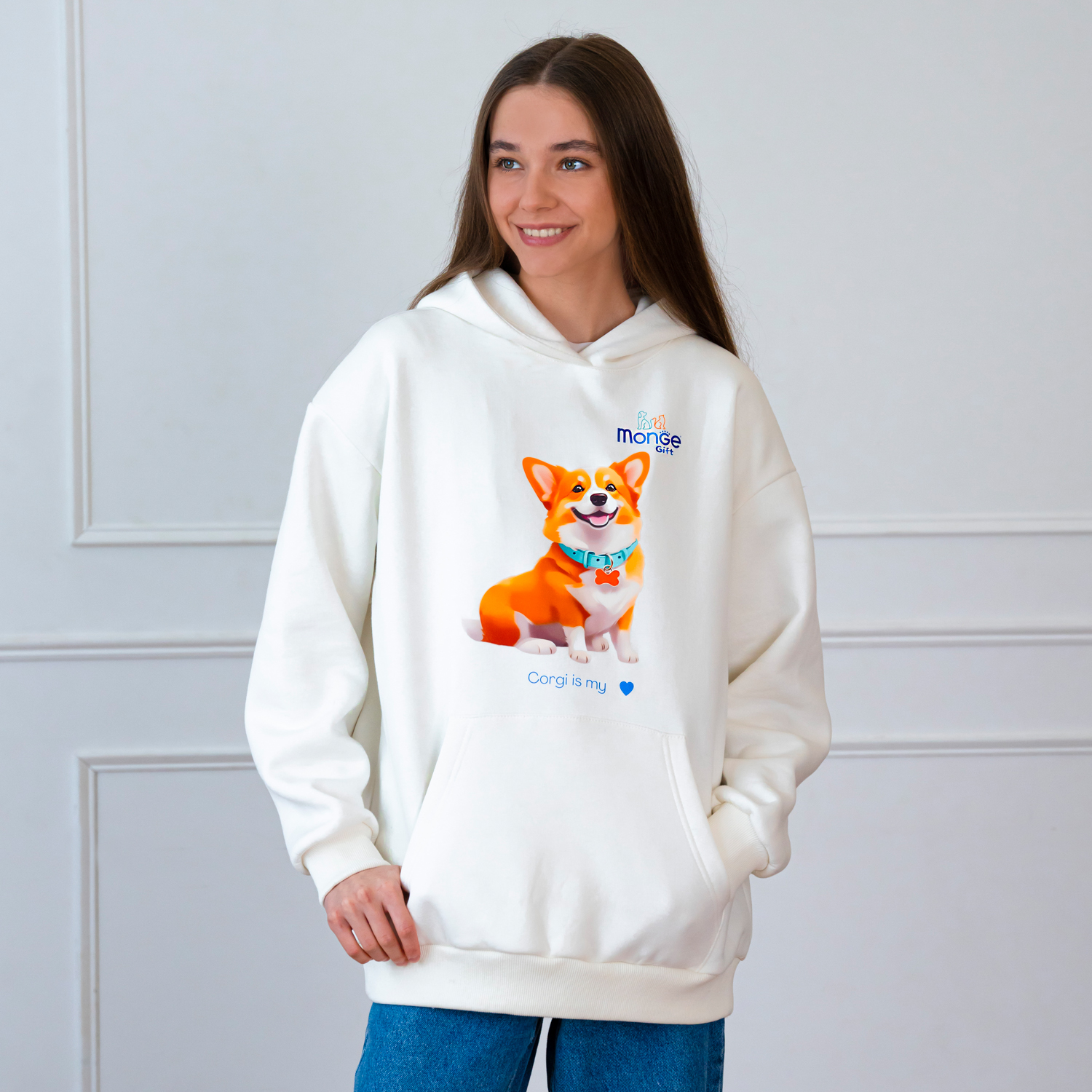 Худи AVALON корги / молочный  Monge Gift XS