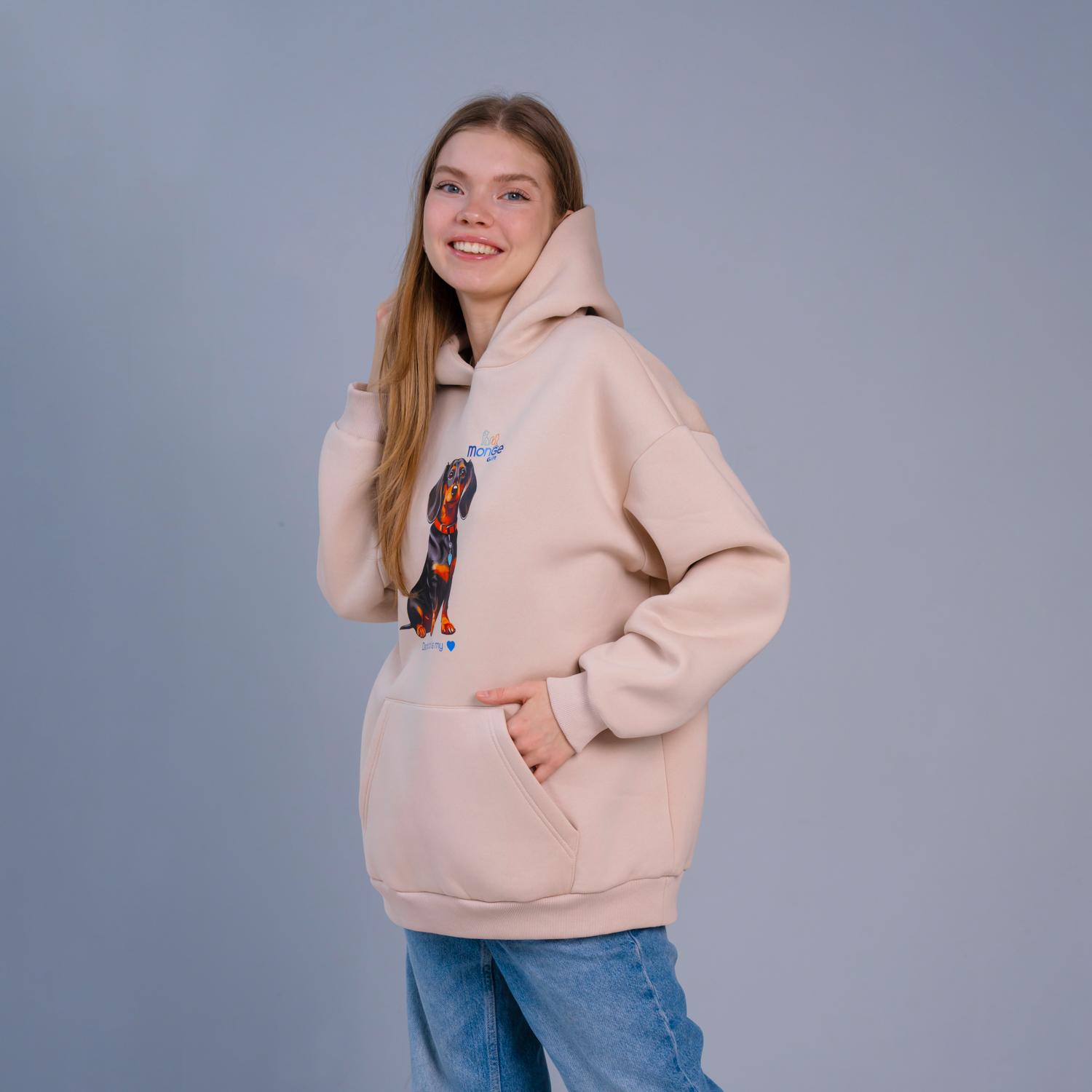 Худи AVALON такса / бежевый Monge Gift L