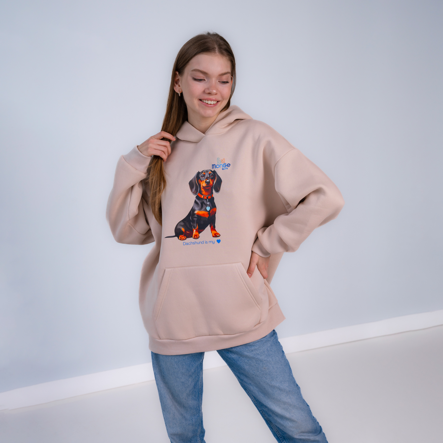 Худи AVALON такса / бежевый Monge Gift L
