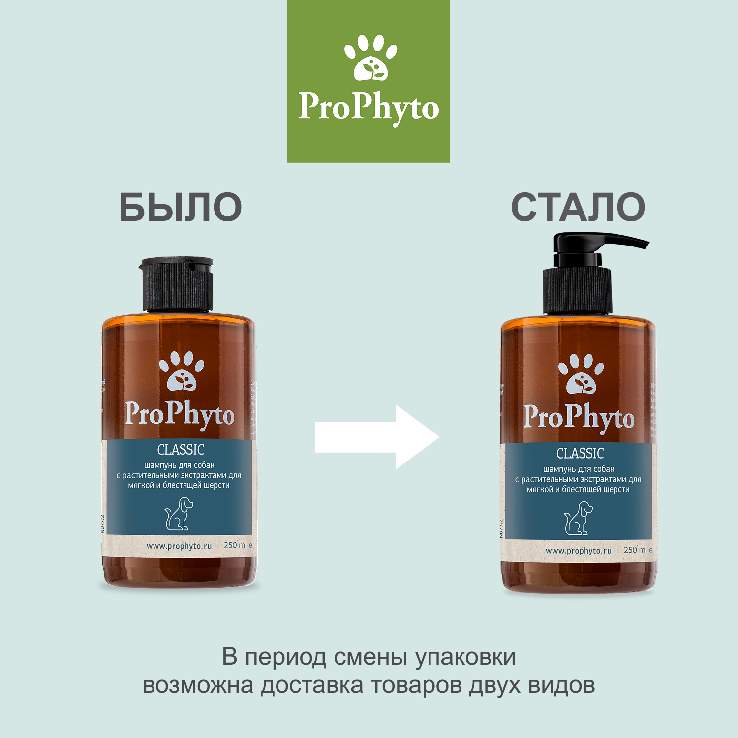 Жидкий шампунь ProPhyto CLASSIC SHAMPOO с растительными экстрактами для блеска и мягкости шерсти собак, 250 мл