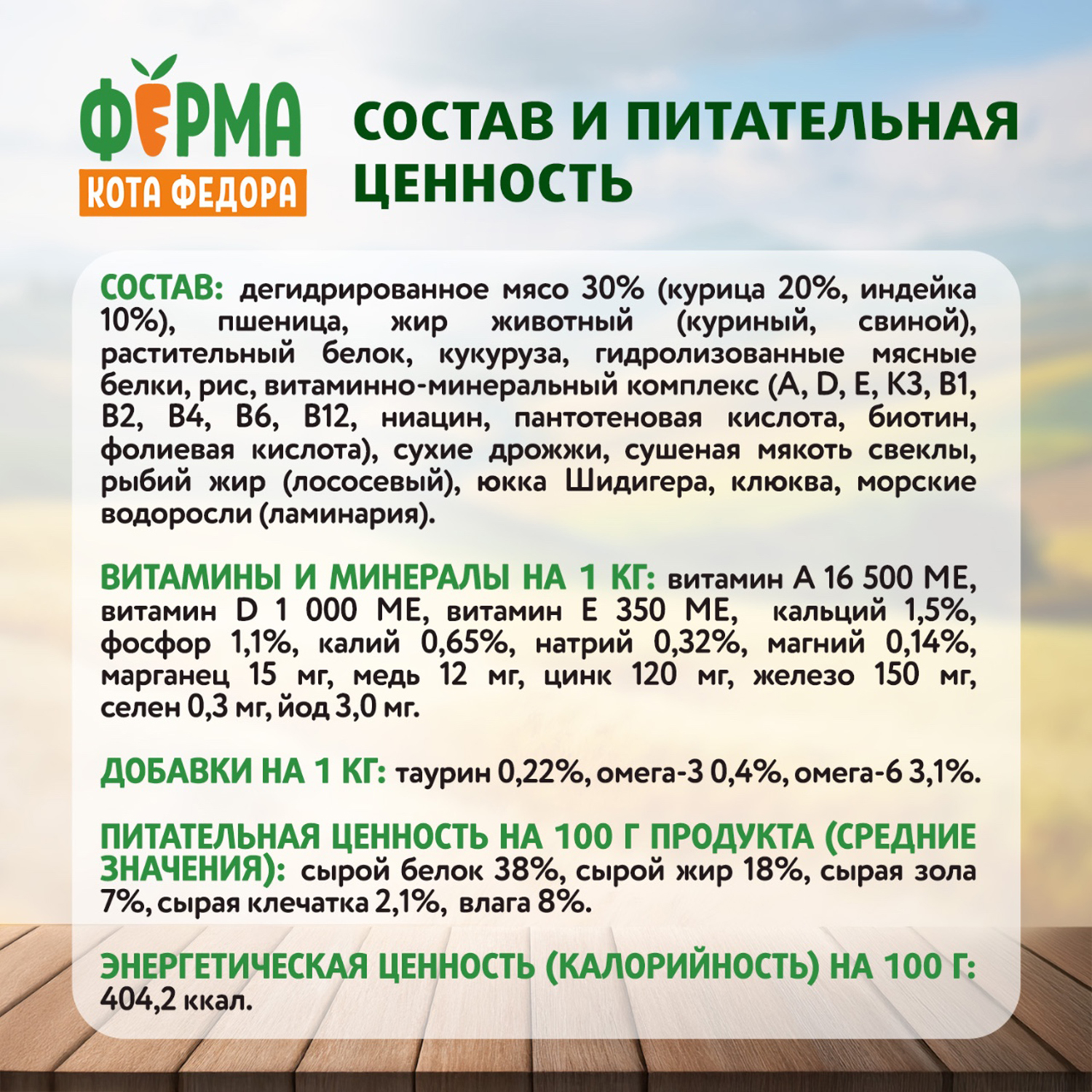 Сухой корм Ферма кота Федора для котят от 1 месяца, беременных и кормящих кошек с индейкой 650 г