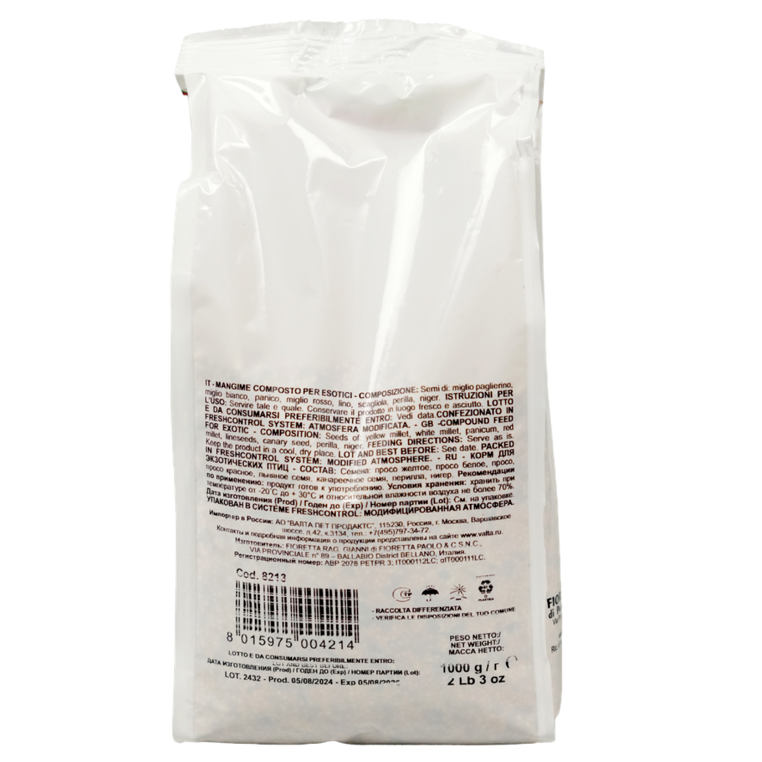 FIORY корм для экзотических птиц Pet Paradise 1 кг