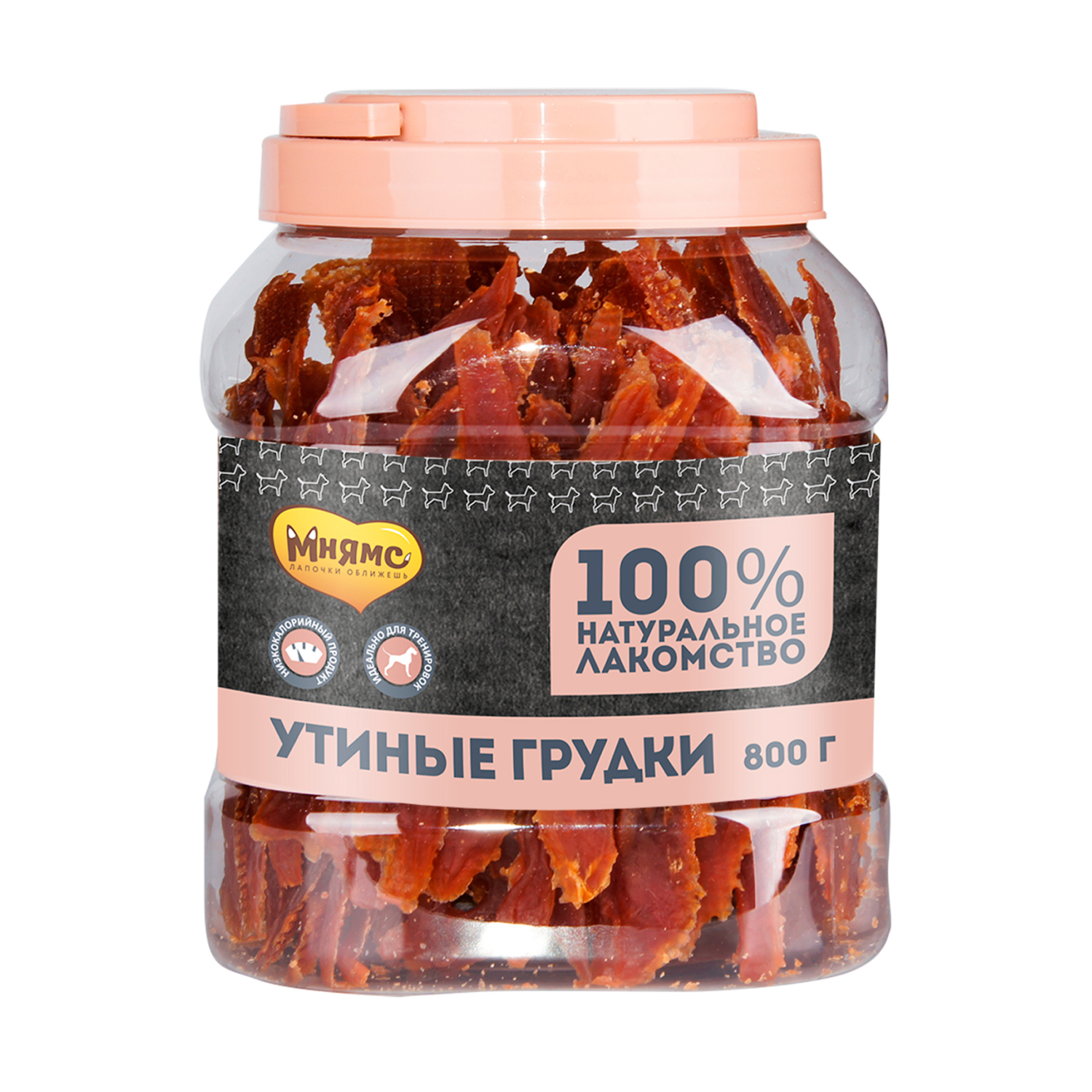 Лакомство Мнямс для собак утиные грудки в банке 800 г