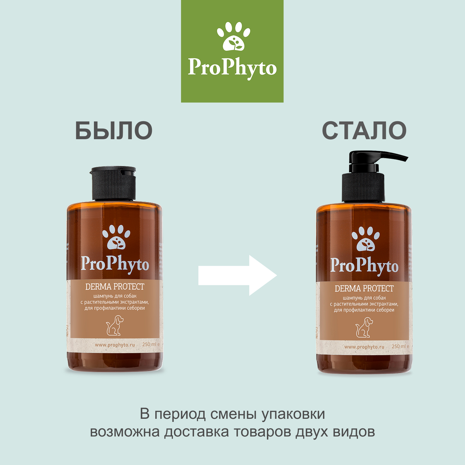 Жидкий шампунь ProPhyto DERMA PROTECT SHAMPOO для собак с растительными экстрактами против перхоти и себореи, 250 мл