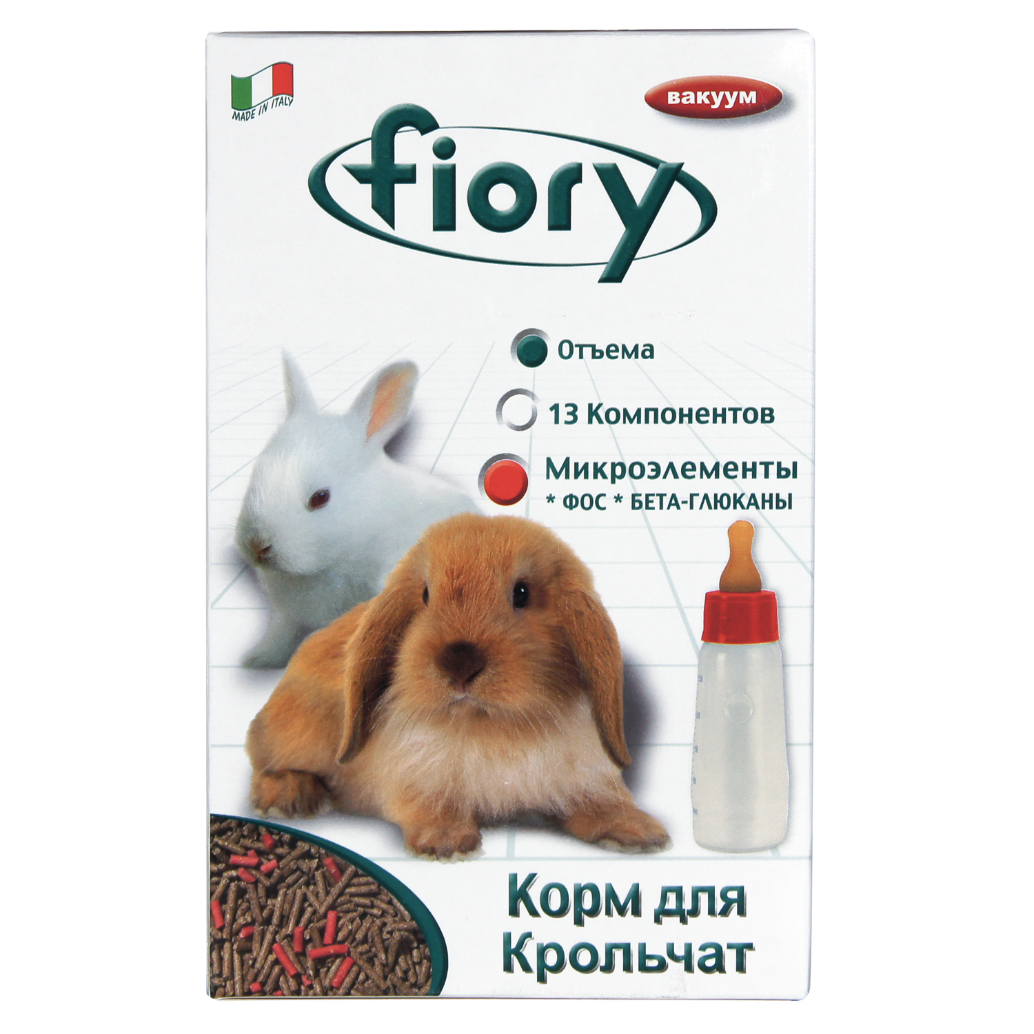 FIORY корм для карликовых кроликов Puppypellet гранулированный 850 г