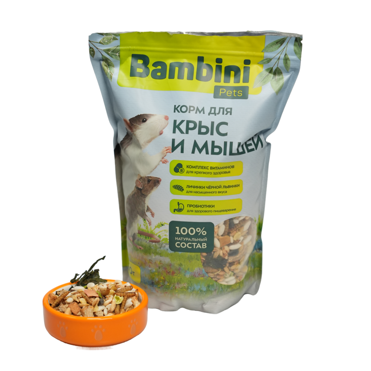 Корм Bambini Pets для крыс и мышей, 800 г