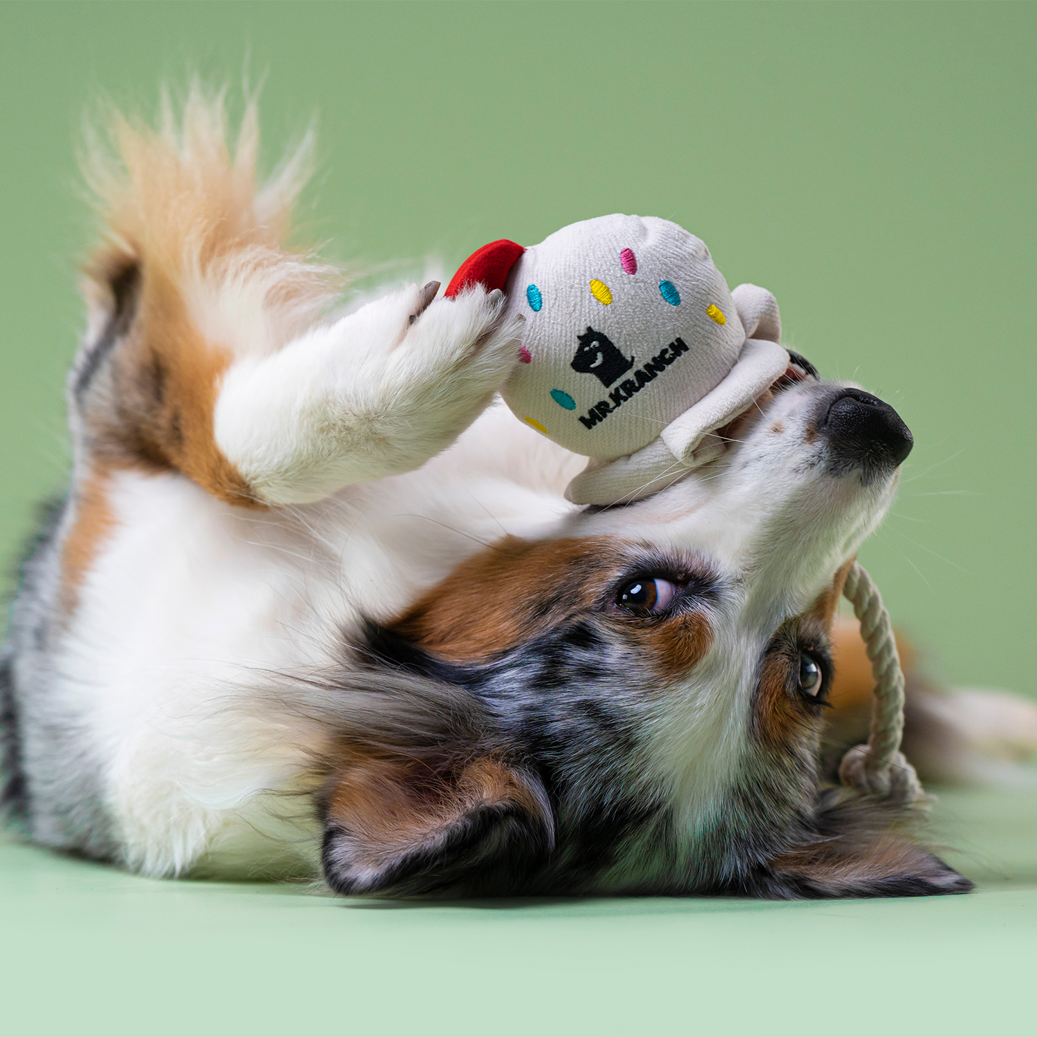 Игрушка Mr.Kranch для собак мелких и средних пород Мороженое с канатом 29х8х6,5см, бежевое