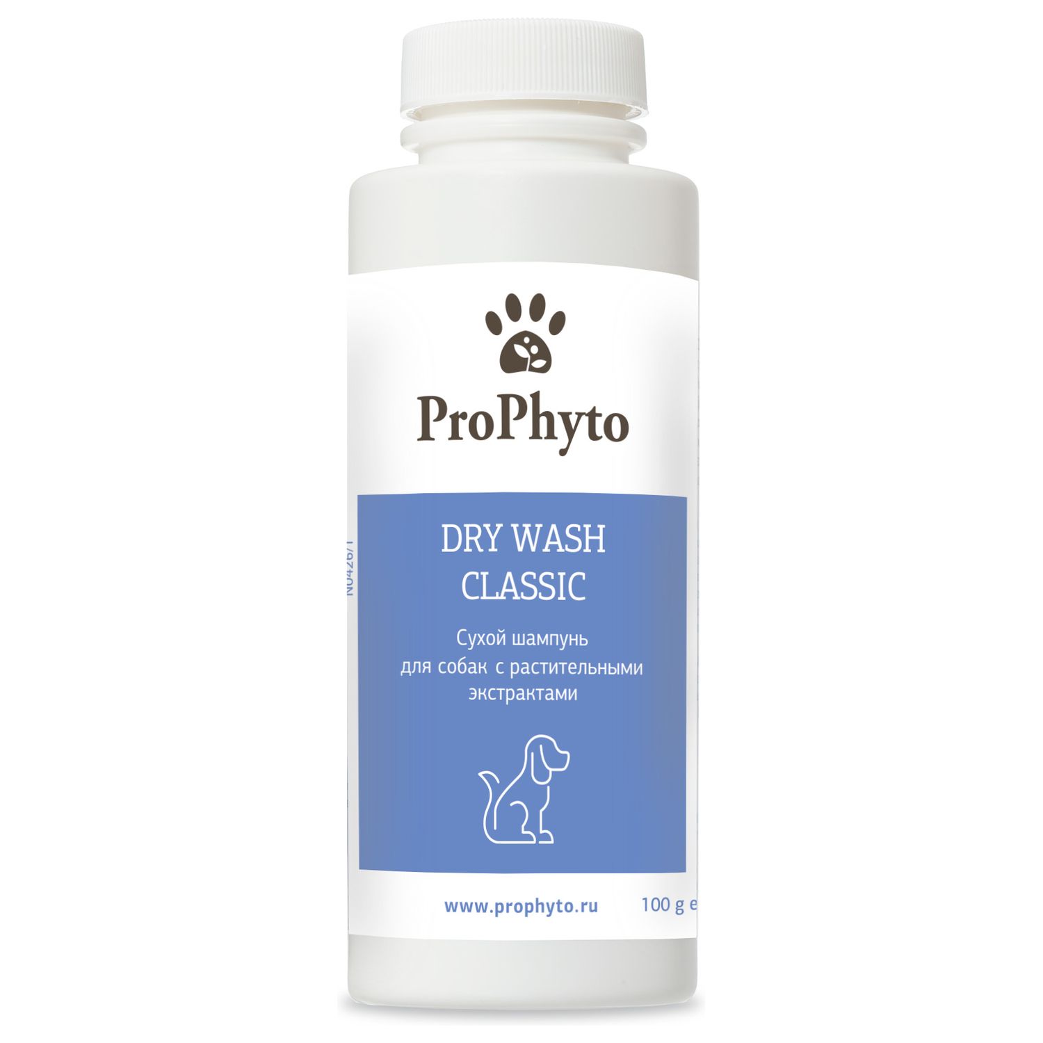 Сухой шампунь ProPhyto DRY WASH CLASSIC (порошок)  для блеска и мягкости шерсти собак, 100 г