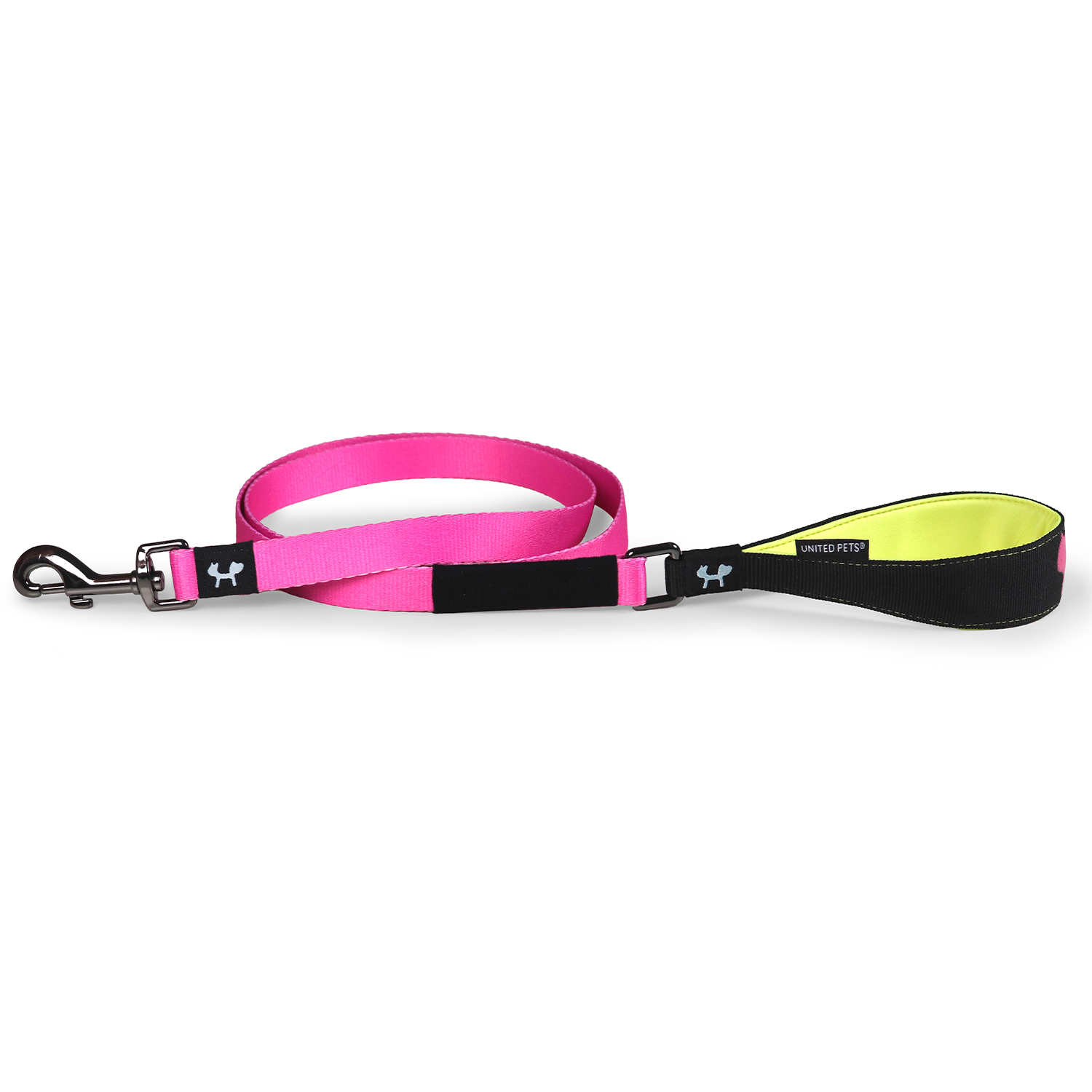 Поводок United Pets для собак Complete me 140 см, 20 мм, розовый с желтым СКИДКА 40%