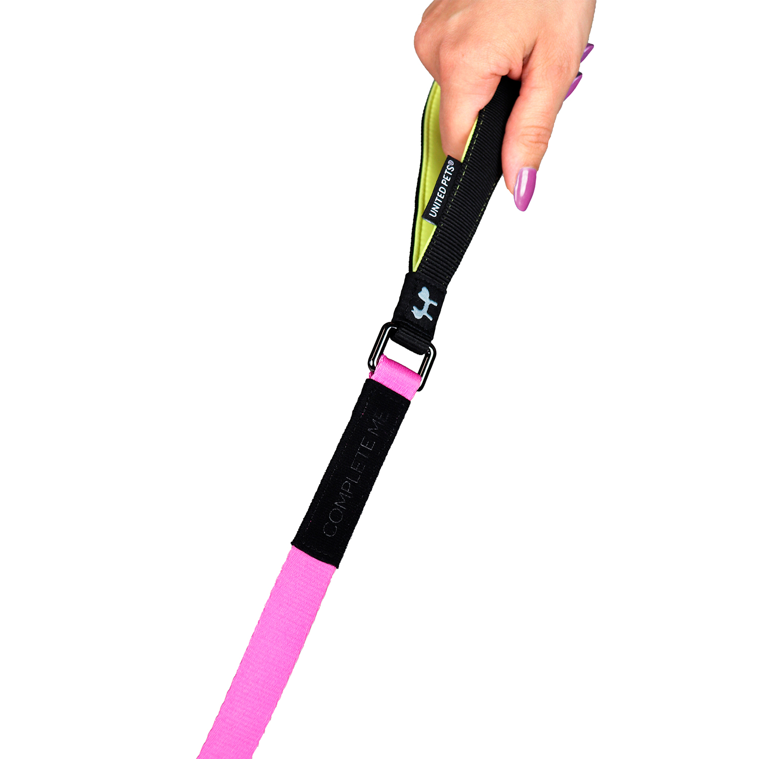 Поводок United Pets для собак Complete me 140 см, 20 мм, розовый с желтым СКИДКА 40%