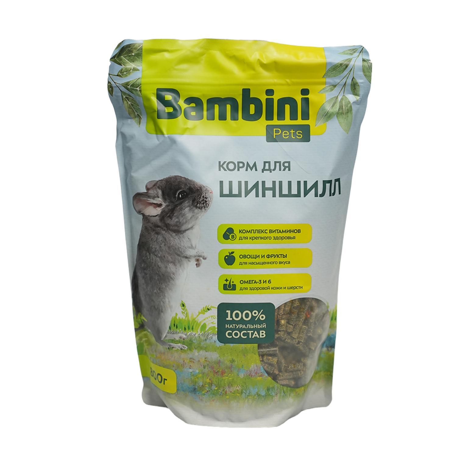 Корм Bambini Pets для шиншилл, 800 г