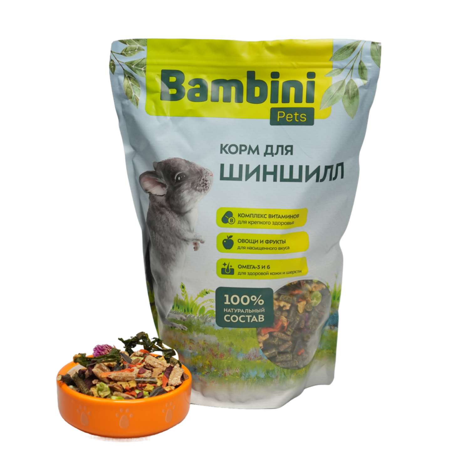 Корм Bambini Pets для шиншилл, 800 г