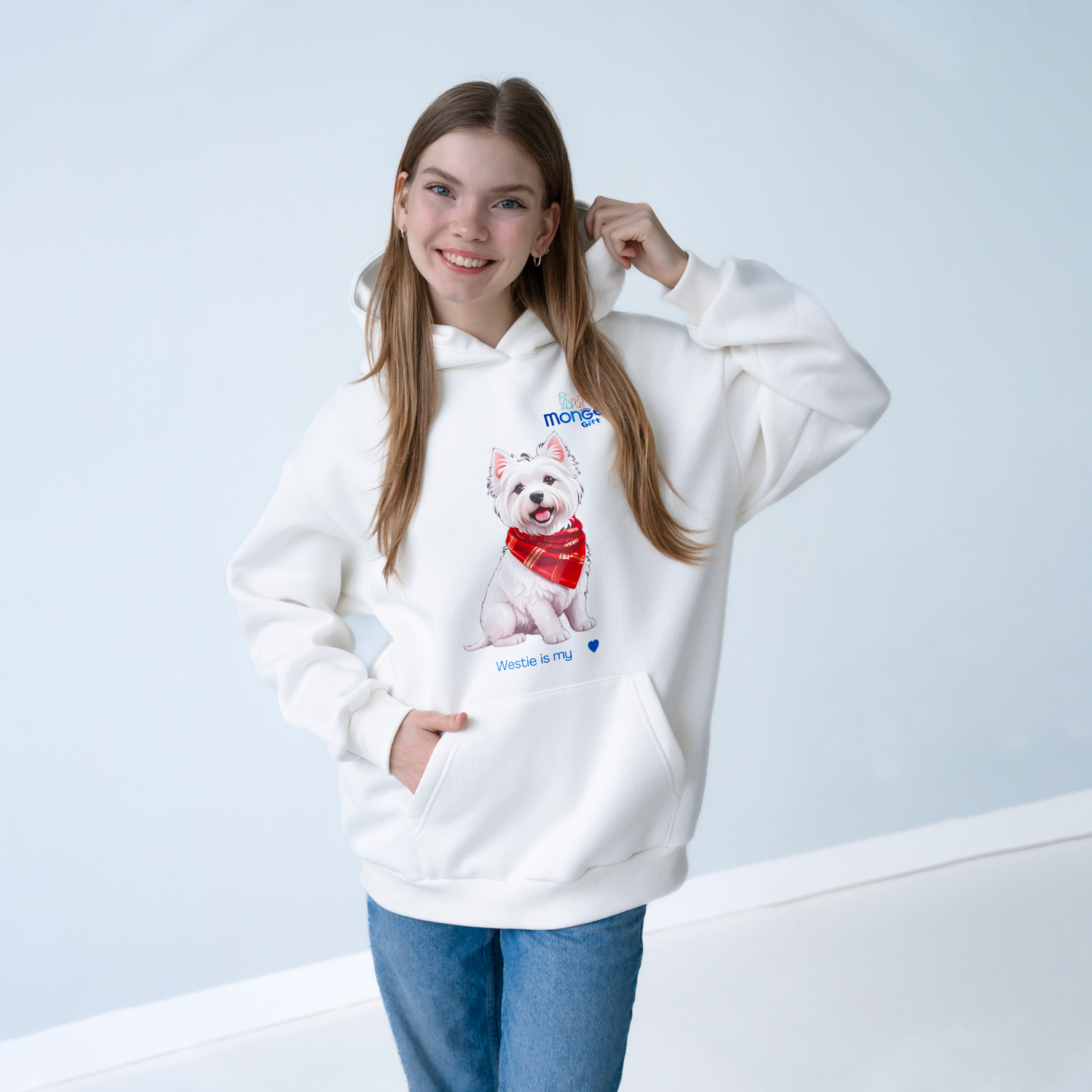 Худи AVALON вестхайленд / сливочно белый Monge Gift XL