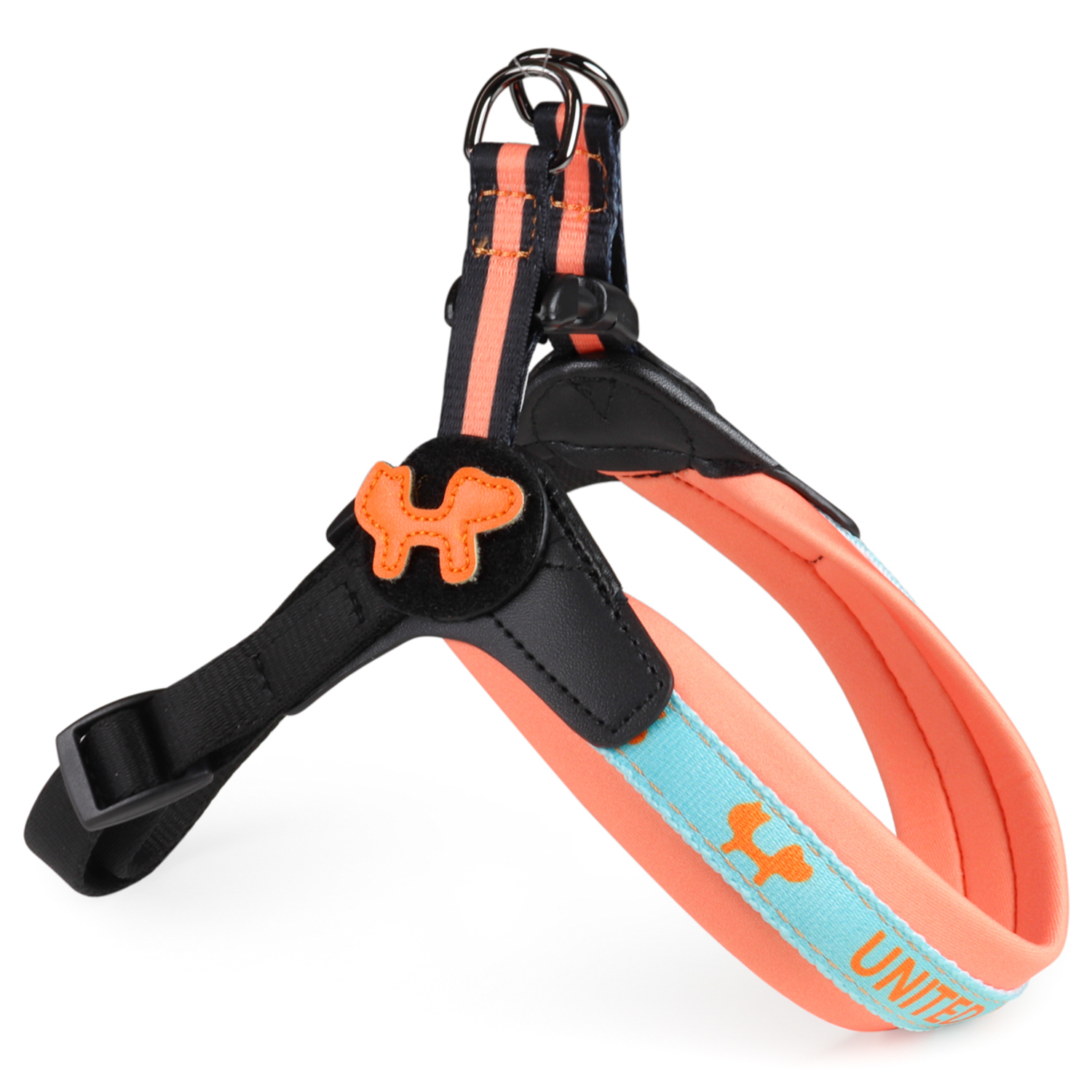 Шлейка United Pets для собак Complete me 1,5 x 34-42 см, оранжевая с голубым СКИДКА 30%