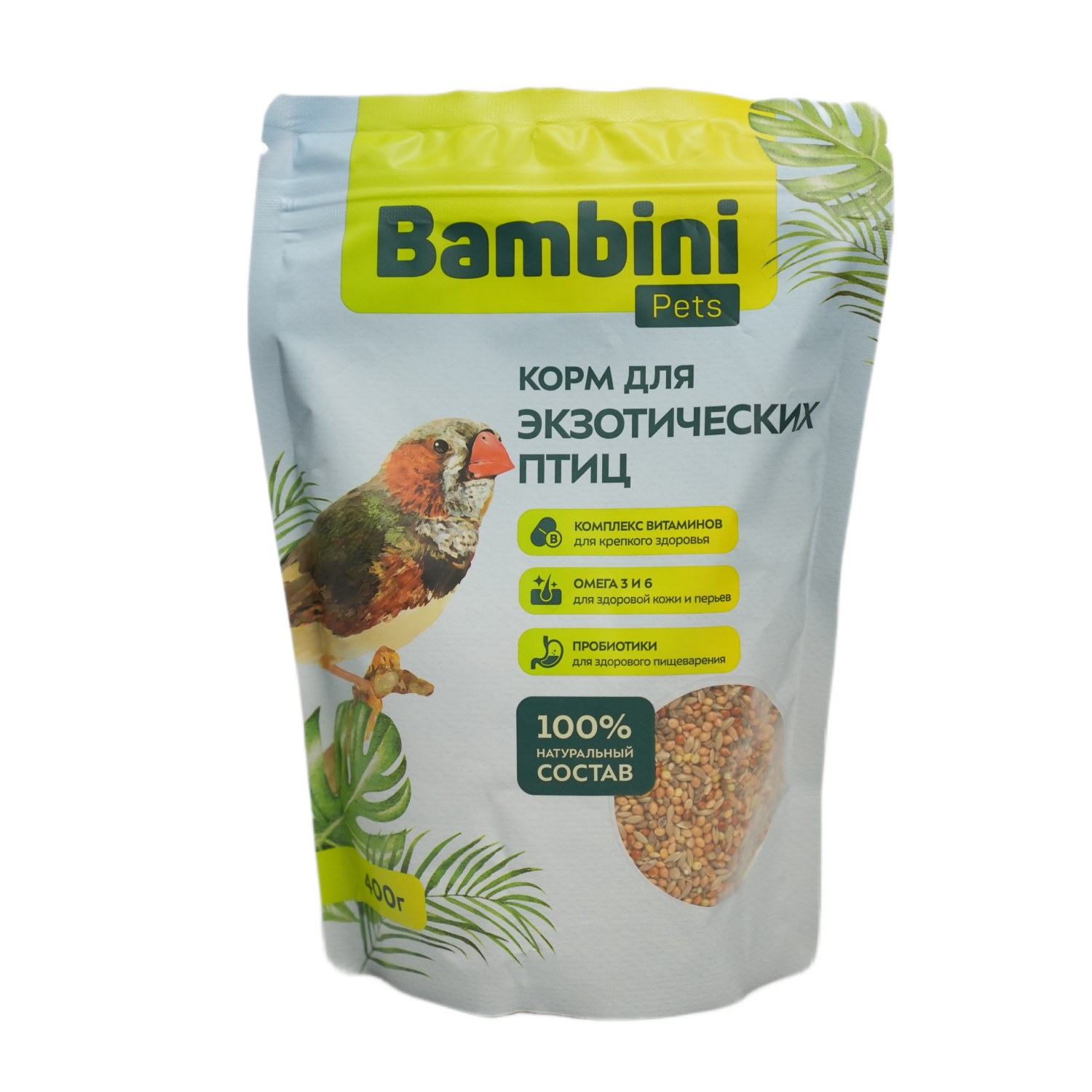 Корм Bambini Pets для экзотических птиц, 400 г