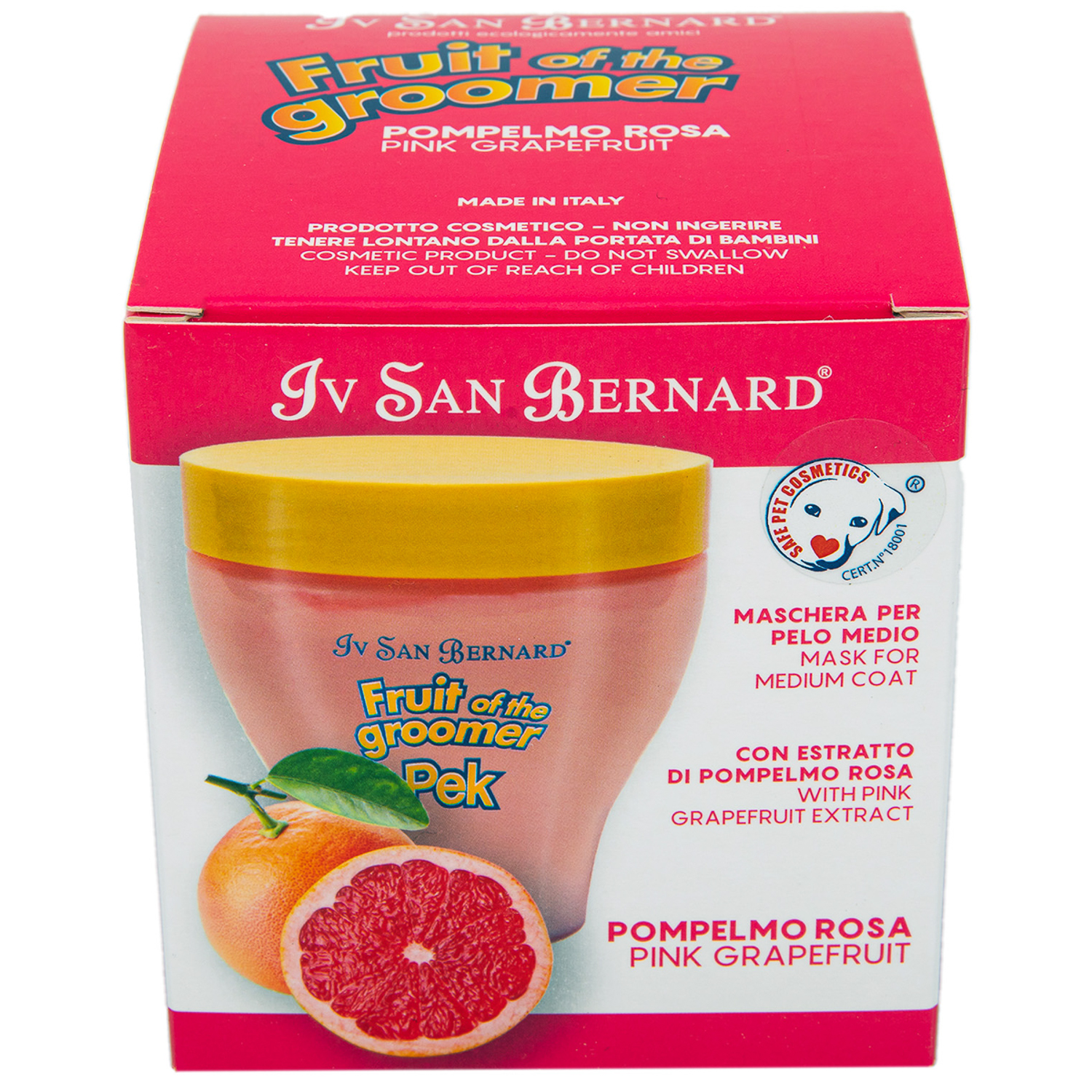 ISB Fruit of the Groomer Pink Grapefruit Восстанавливающая маска для шерсти средней длины с витаминами 250 мл