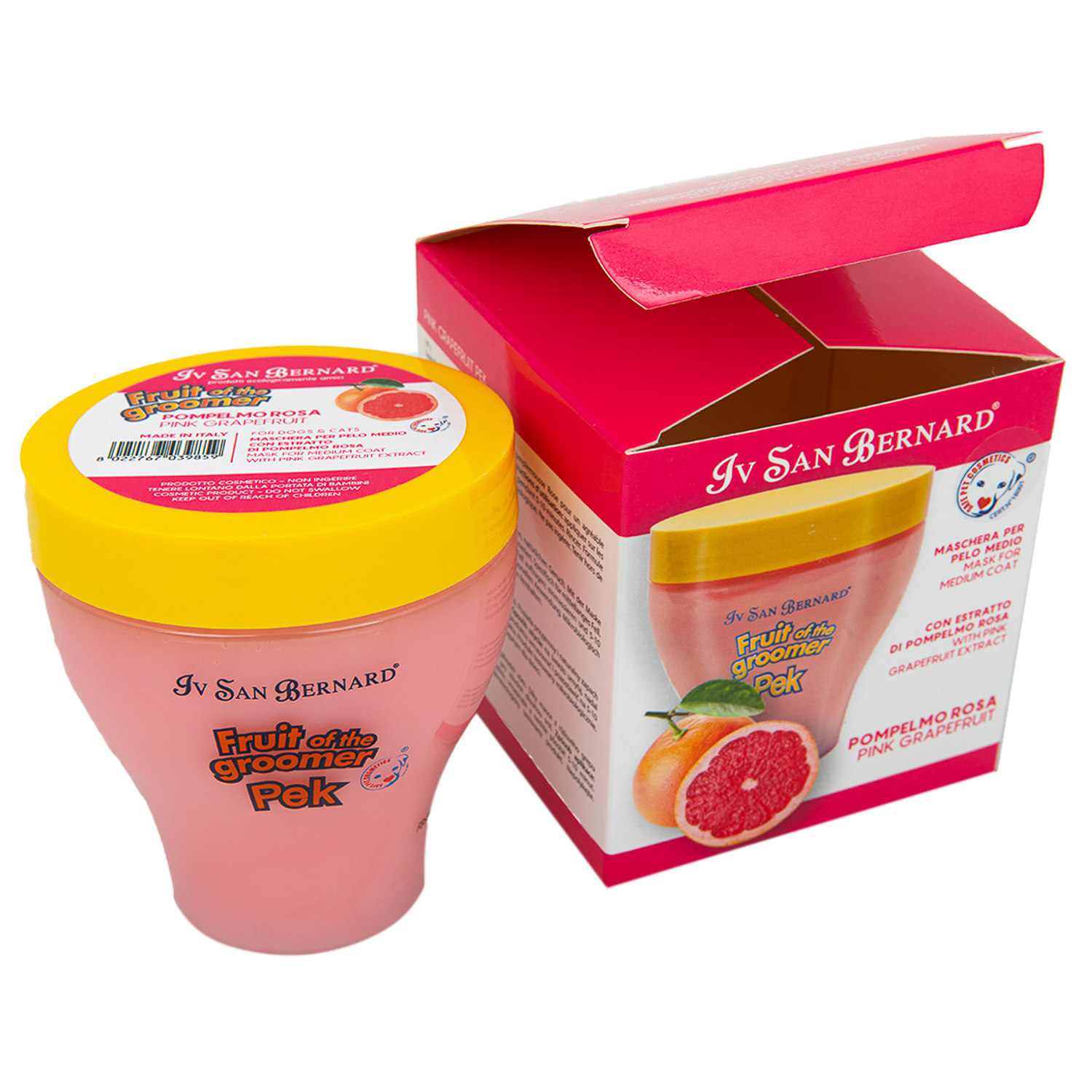 ISB Fruit of the Groomer Pink Grapefruit Восстанавливающая маска для шерсти средней длины с витаминами 250 мл