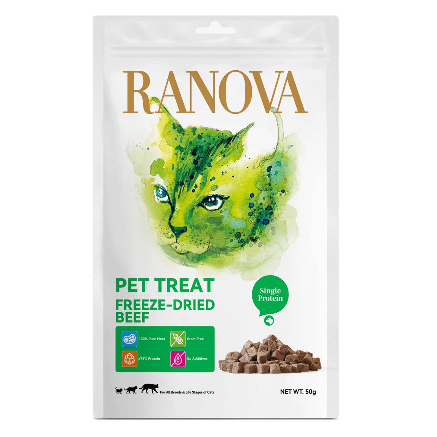 Лакомство Ranova для кошек сублимированное Говядина, 50 г