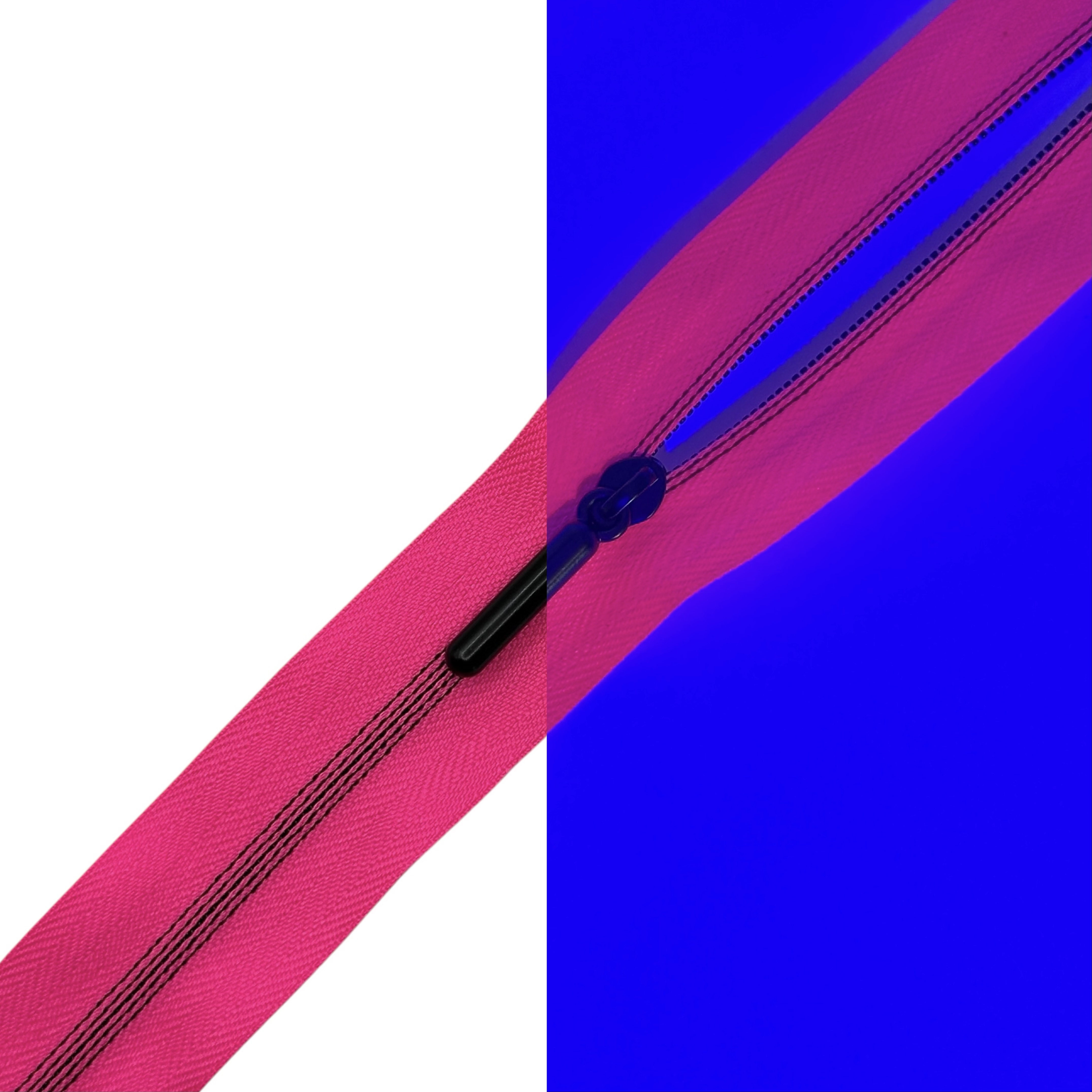 Молния неон №3 метражом, розовый/черный