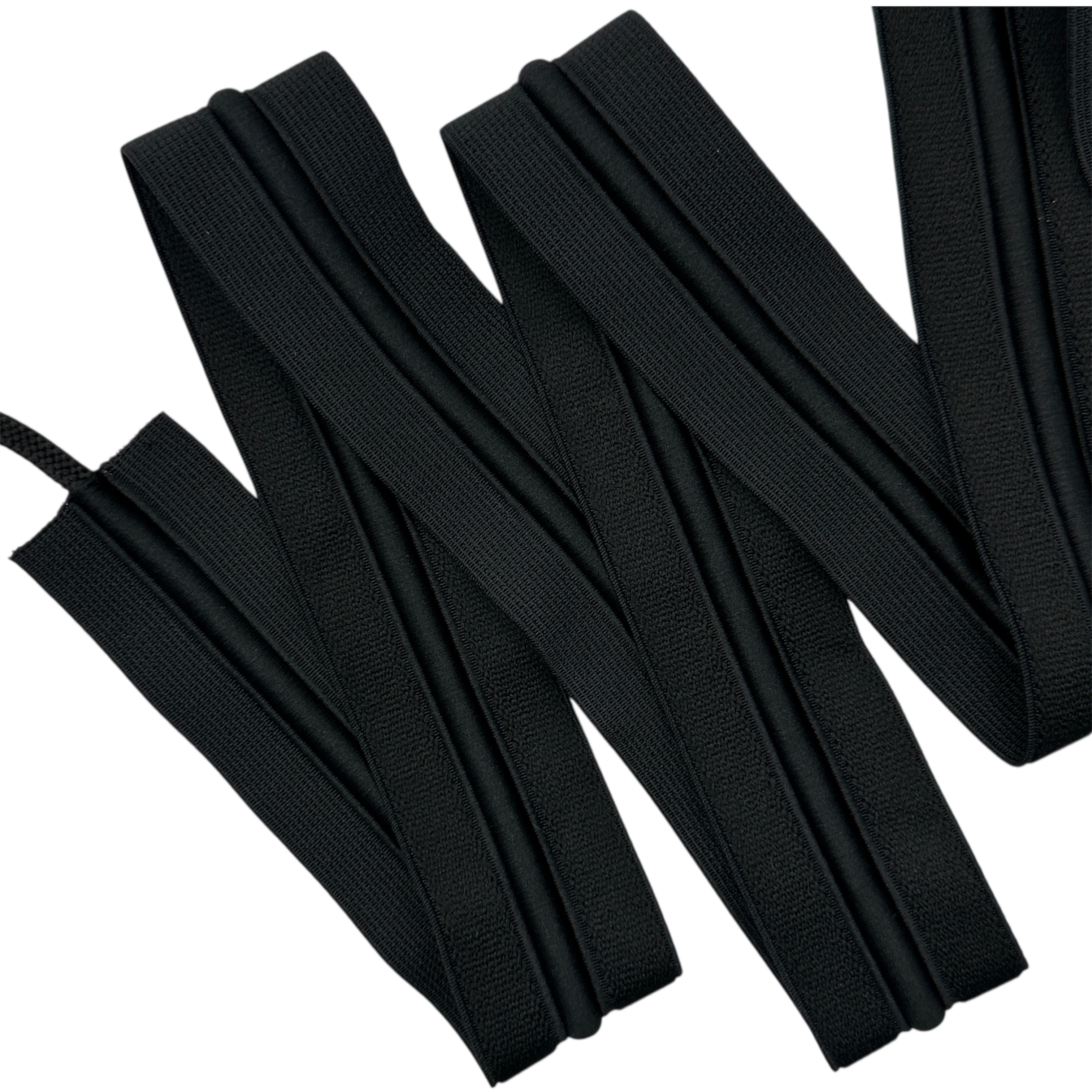 Резинка нейлон эластичная со шнурком, черный