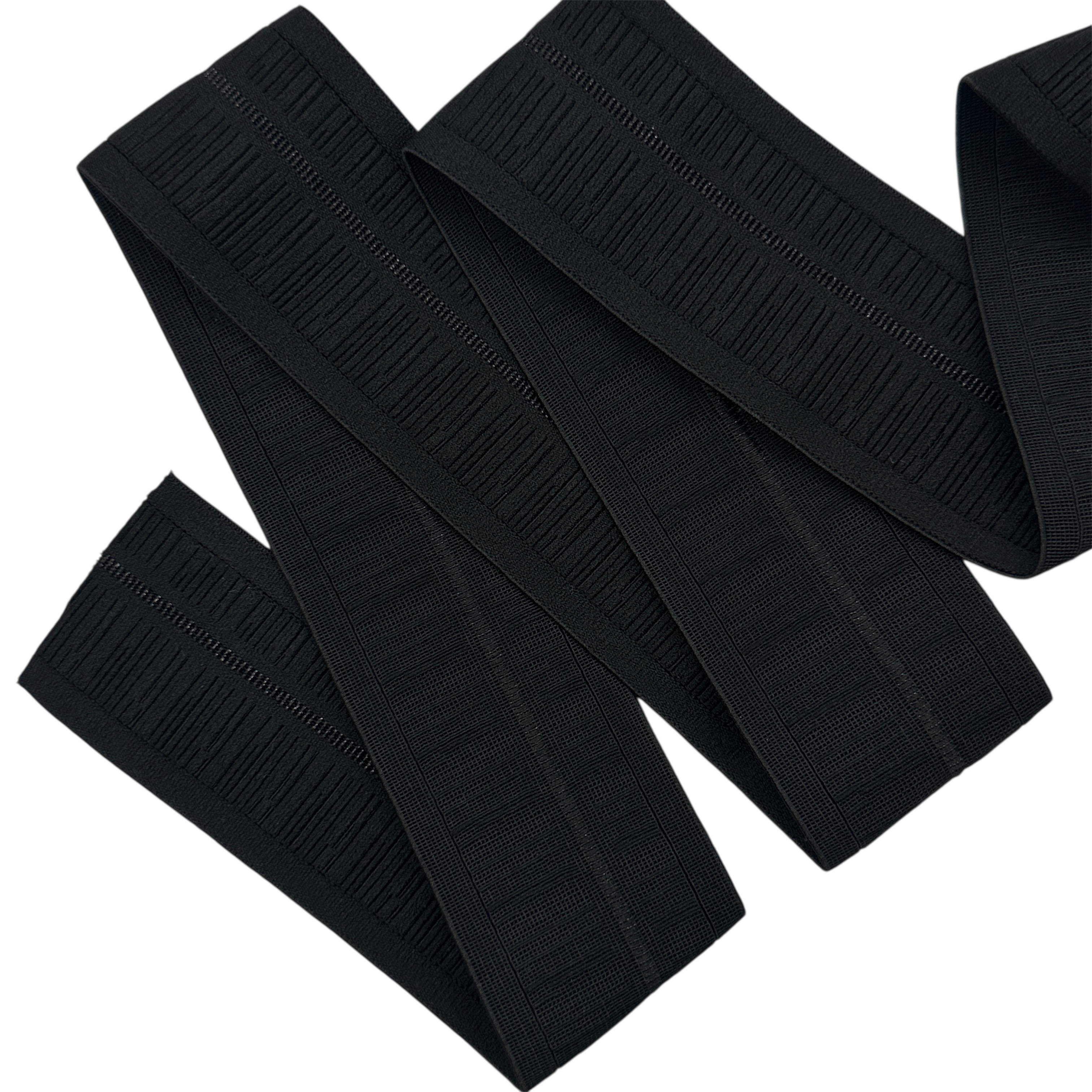 Резинка нейлон эластичная жаккард с люрексом, черный