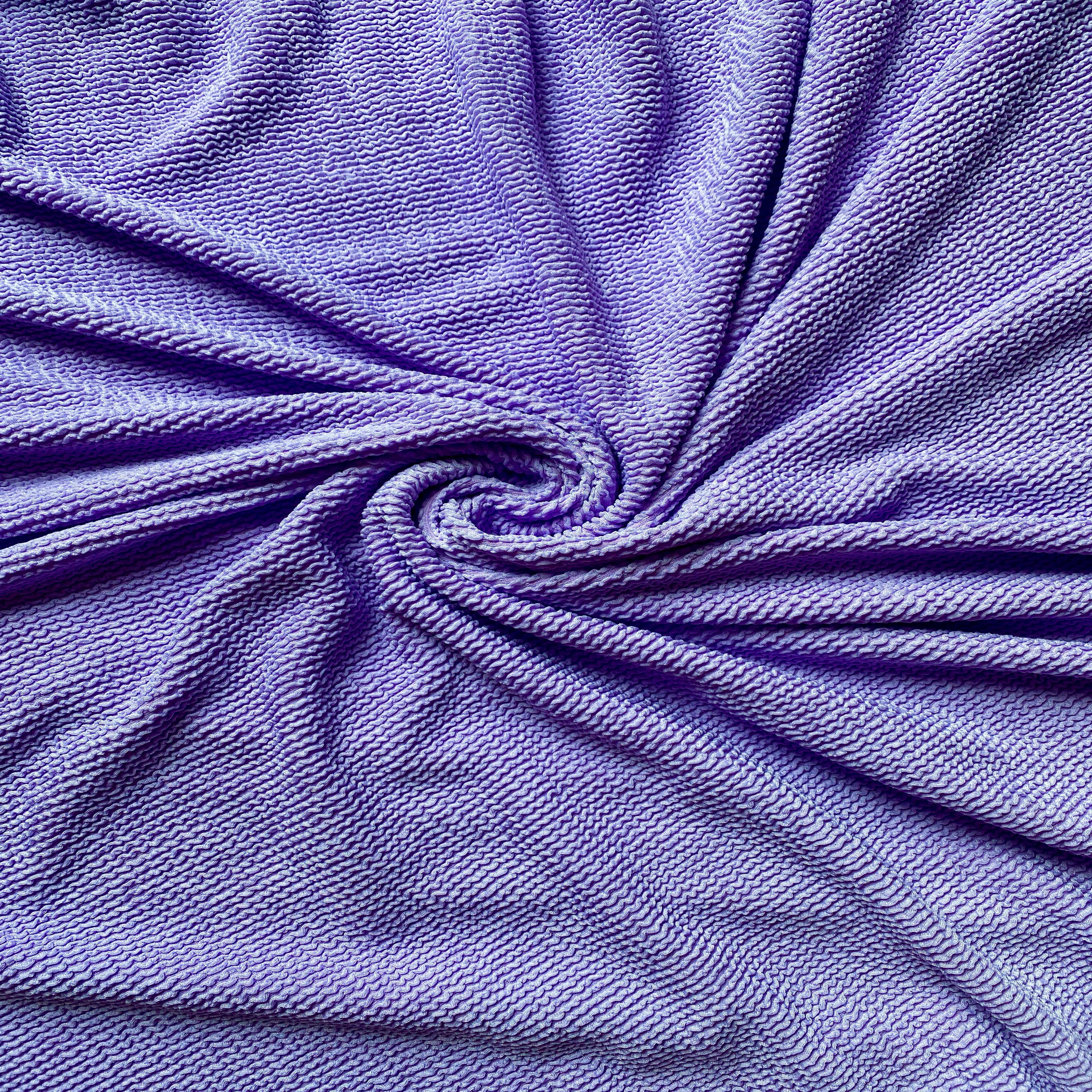 Трикотаж бифлекс фактурный гофрированный «Жатка», лаванда