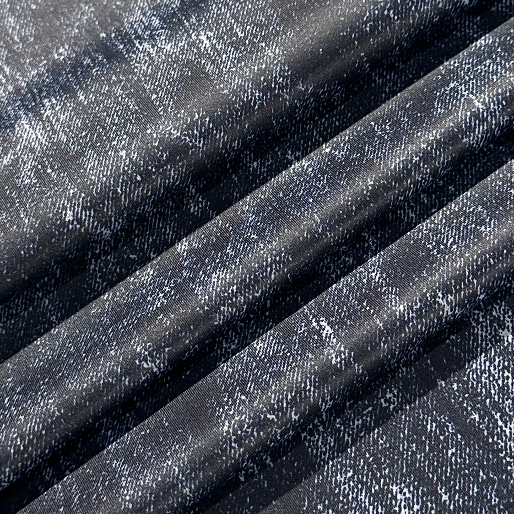 Трикотаж микрофибра принт деним, темно-синий