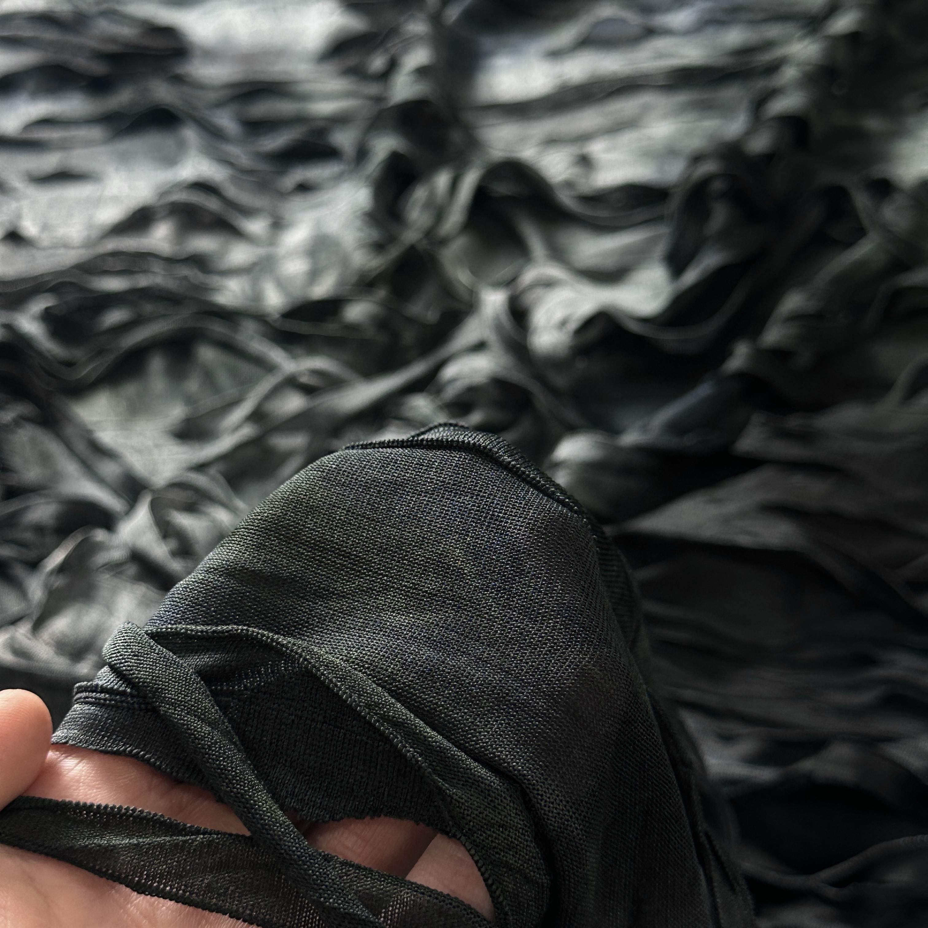 Трикотаж гранж, графит