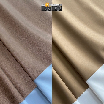 Трикотаж светоотражающий бифлекс рефлектив, бежевый/золото