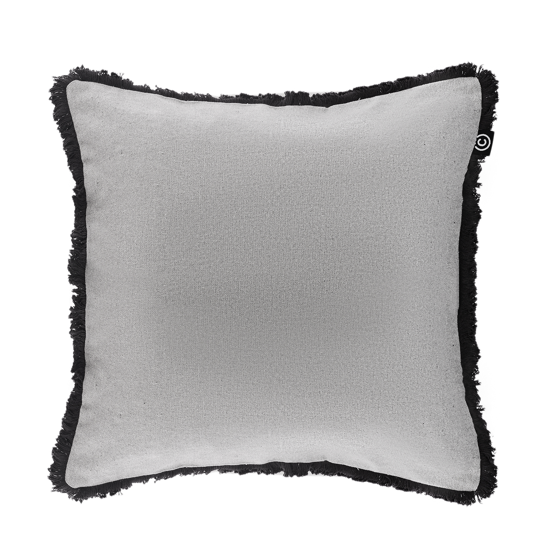 Чехол для подушки с бахромой 50х50см, хлопок, серо-белый