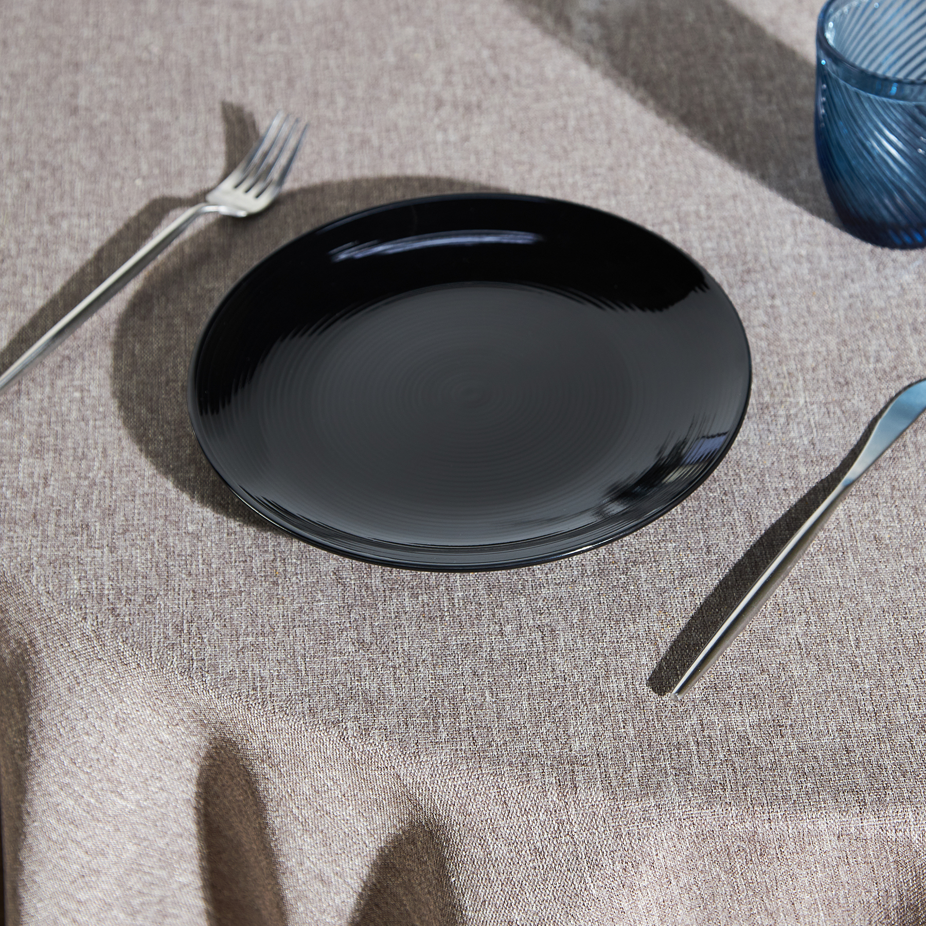 Тарелка для закусок из фарфора "Блан нуар", 22,5 см, цвет черный - #7
