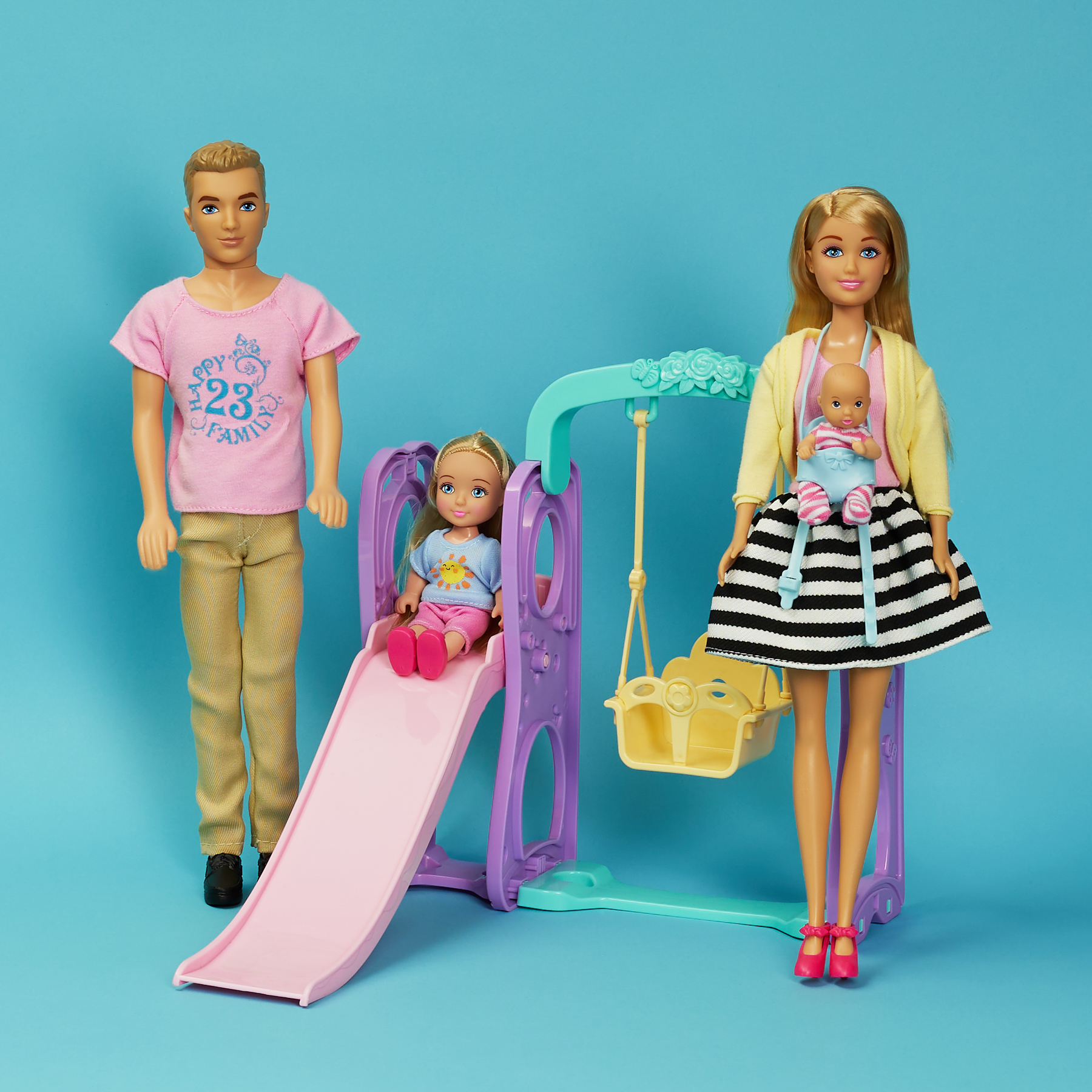 Набор кукол для девочек "Семья" на прогулке, 40х32х8см, ABS пластик - #13
