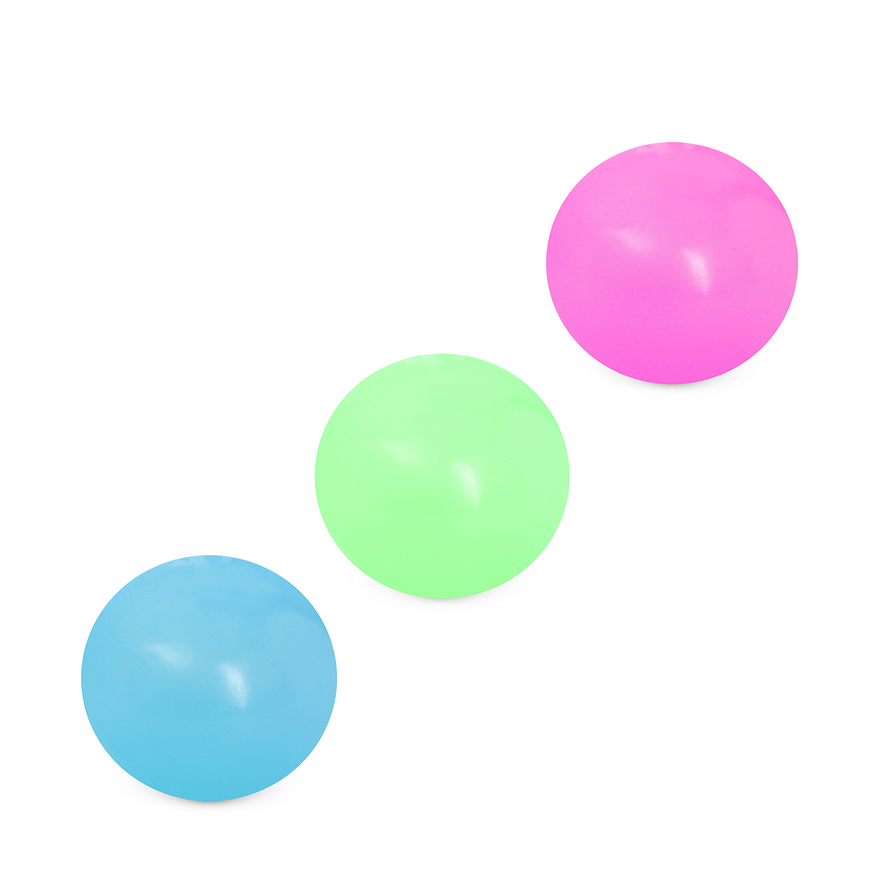 Летающие шары-лизуны синий, зеленый и розовый, 14х19см