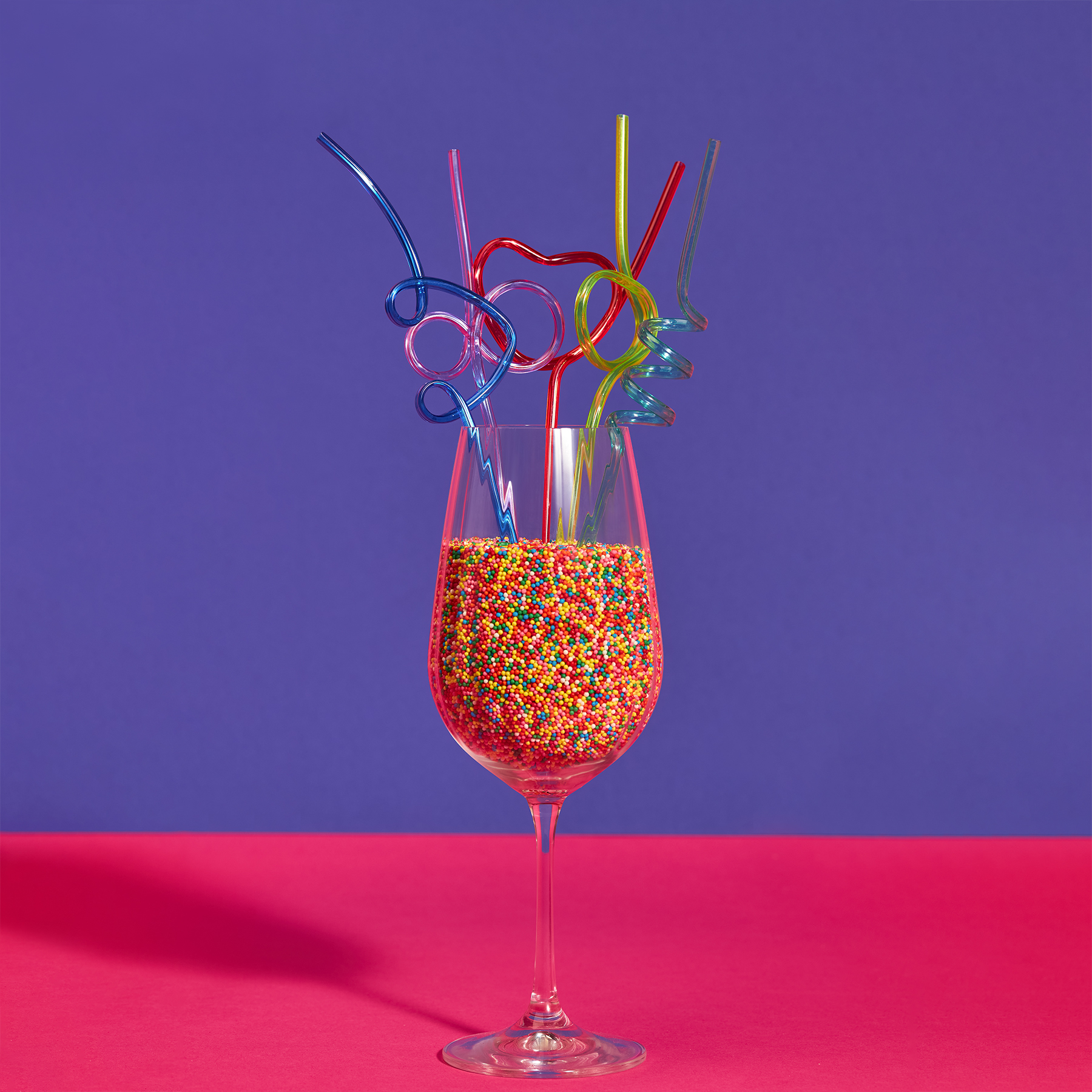 Трубочки для напитков 5шт, "Крэйзи", фигурные, цветные, 25см - #5