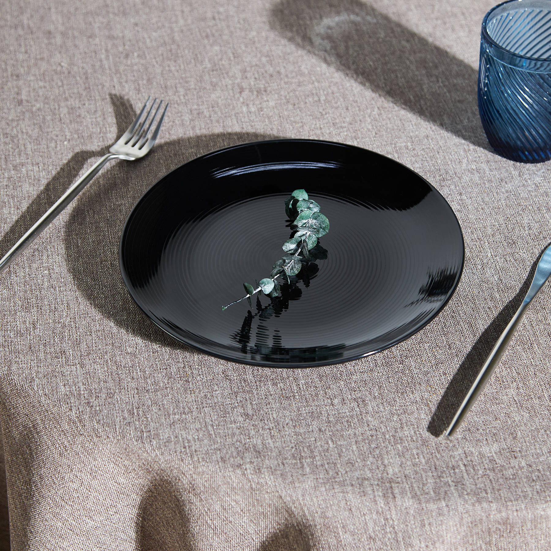 Тарелка для закусок из фарфора "Блан нуар", 22,5 см, цвет черный - #8