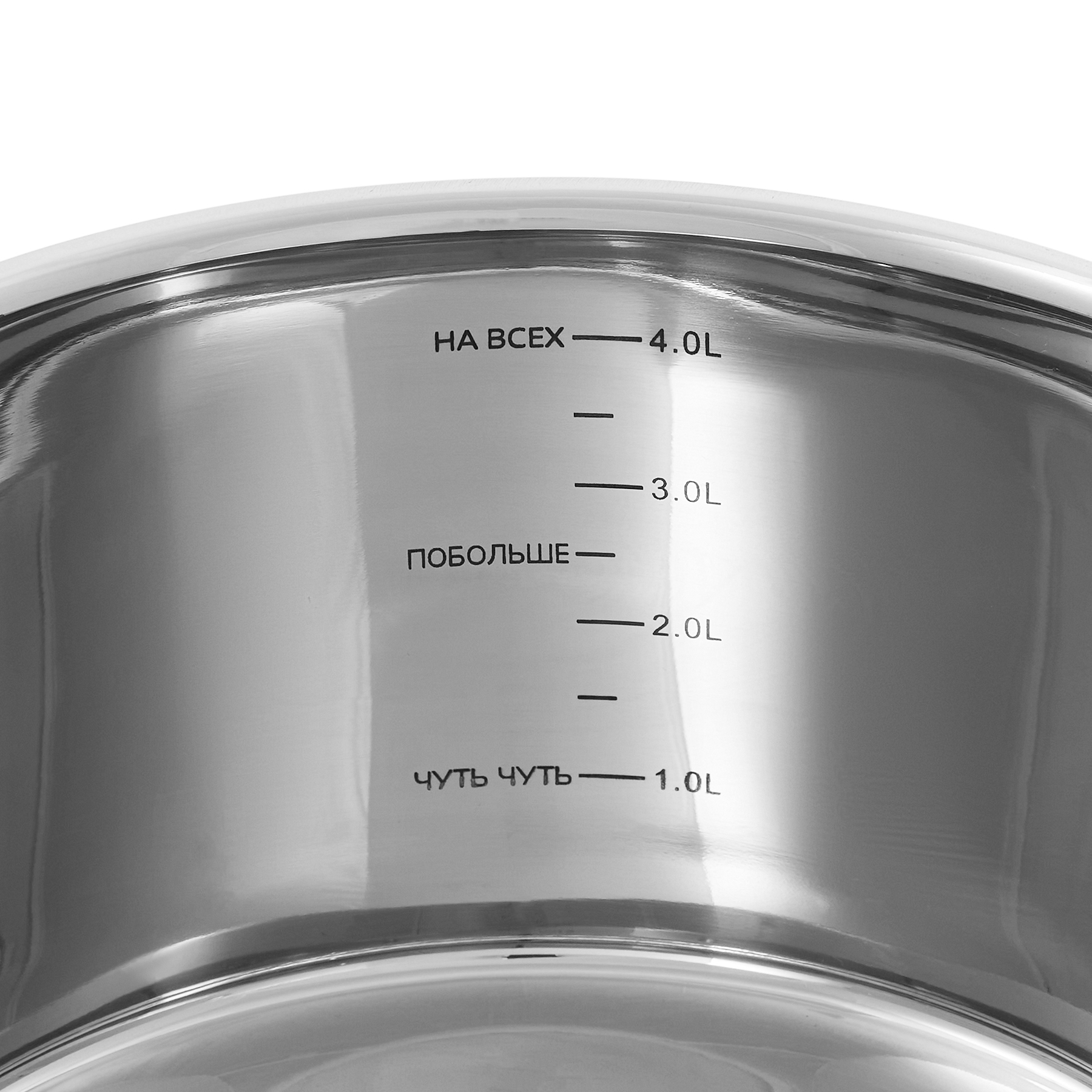 Кастрюля нержавеющая сталь "Джела", 3,2 л, 20 см, со стеклянной крышкой, индукция - #8