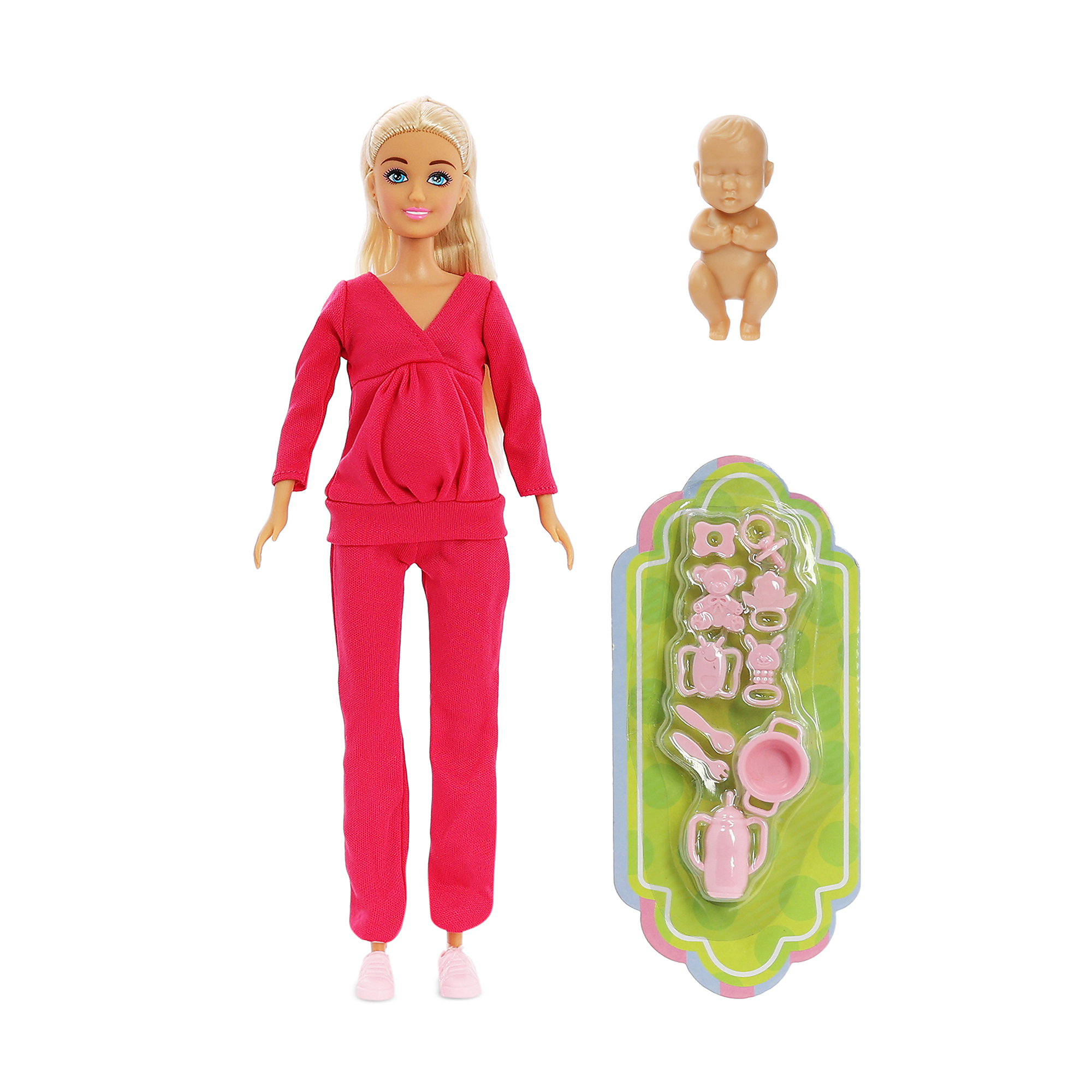 Кукла с малышом и аксессуарами, 15х32,5х6см, ABS пластик