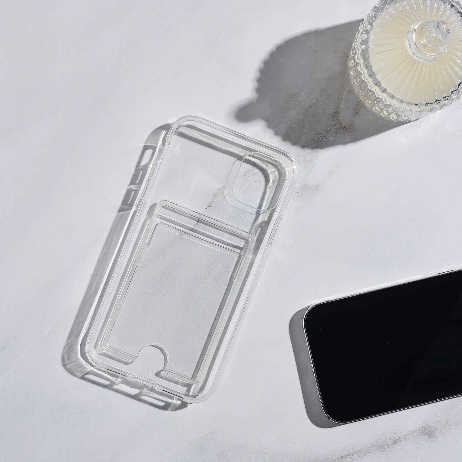 Чехол для смартфона Прозрачный, iP - 11, картхолдер, силикон - #10